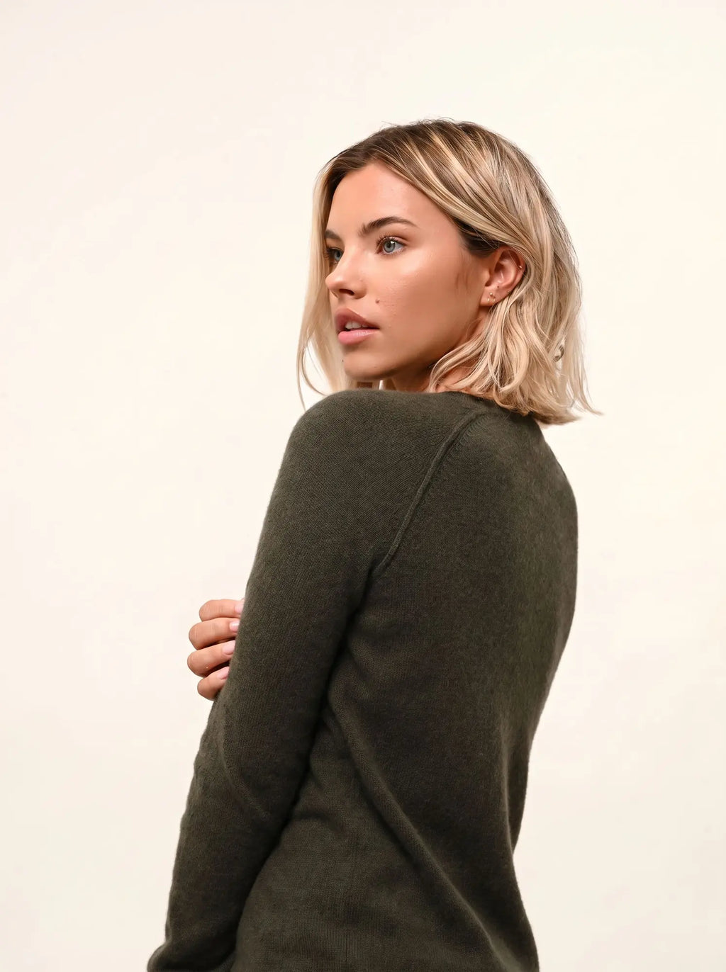 HELEN pull col rond kaki