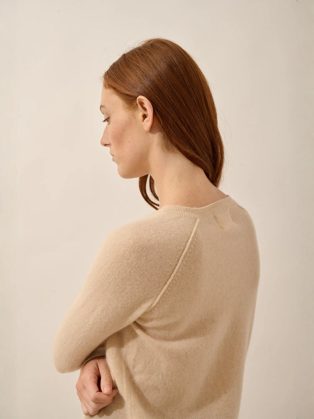 HELEN pullover rundhalsausschnitt sand