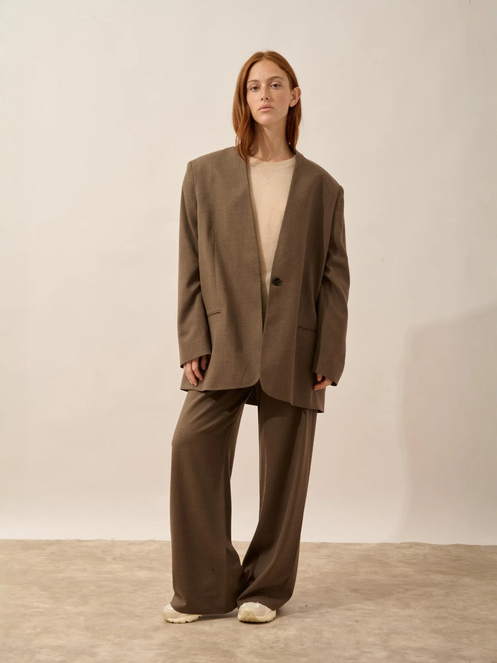 HELEN pullover rundhalsausschnitt sand