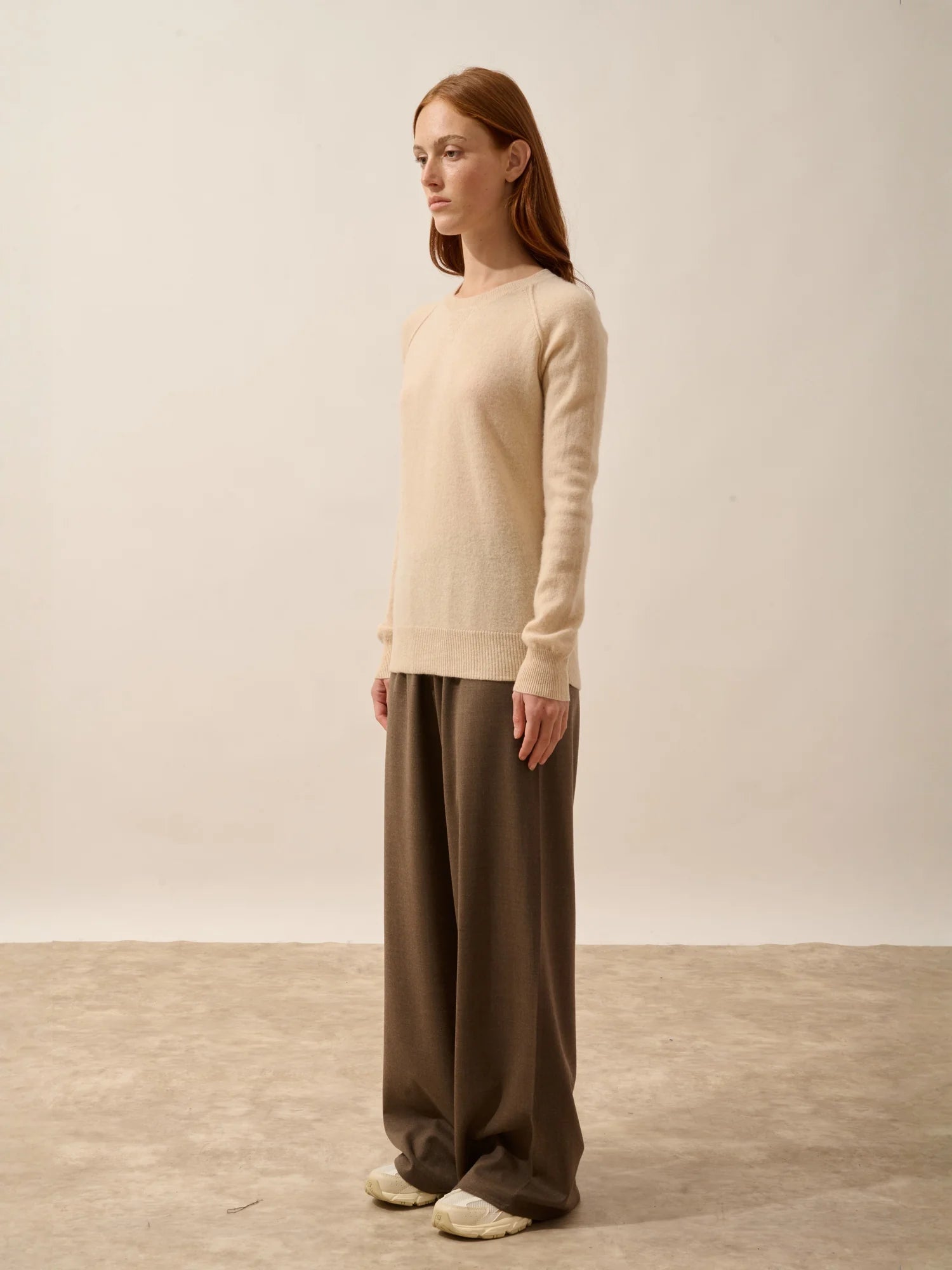 HELEN pullover rundhalsausschnitt sand