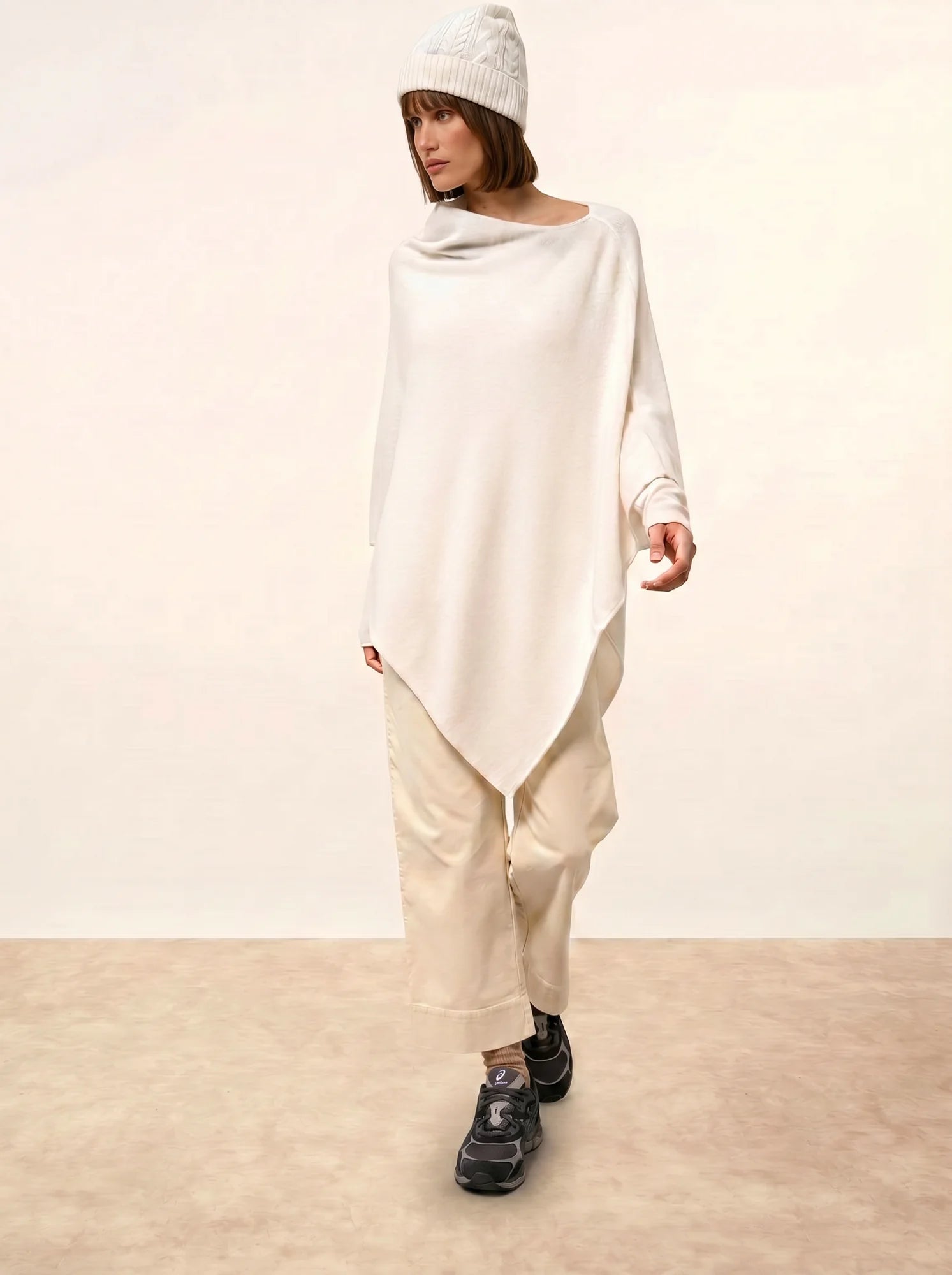 MEREDITH poncho ivoire