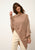 MEREDITH poncho camel chiné 100% cachemire