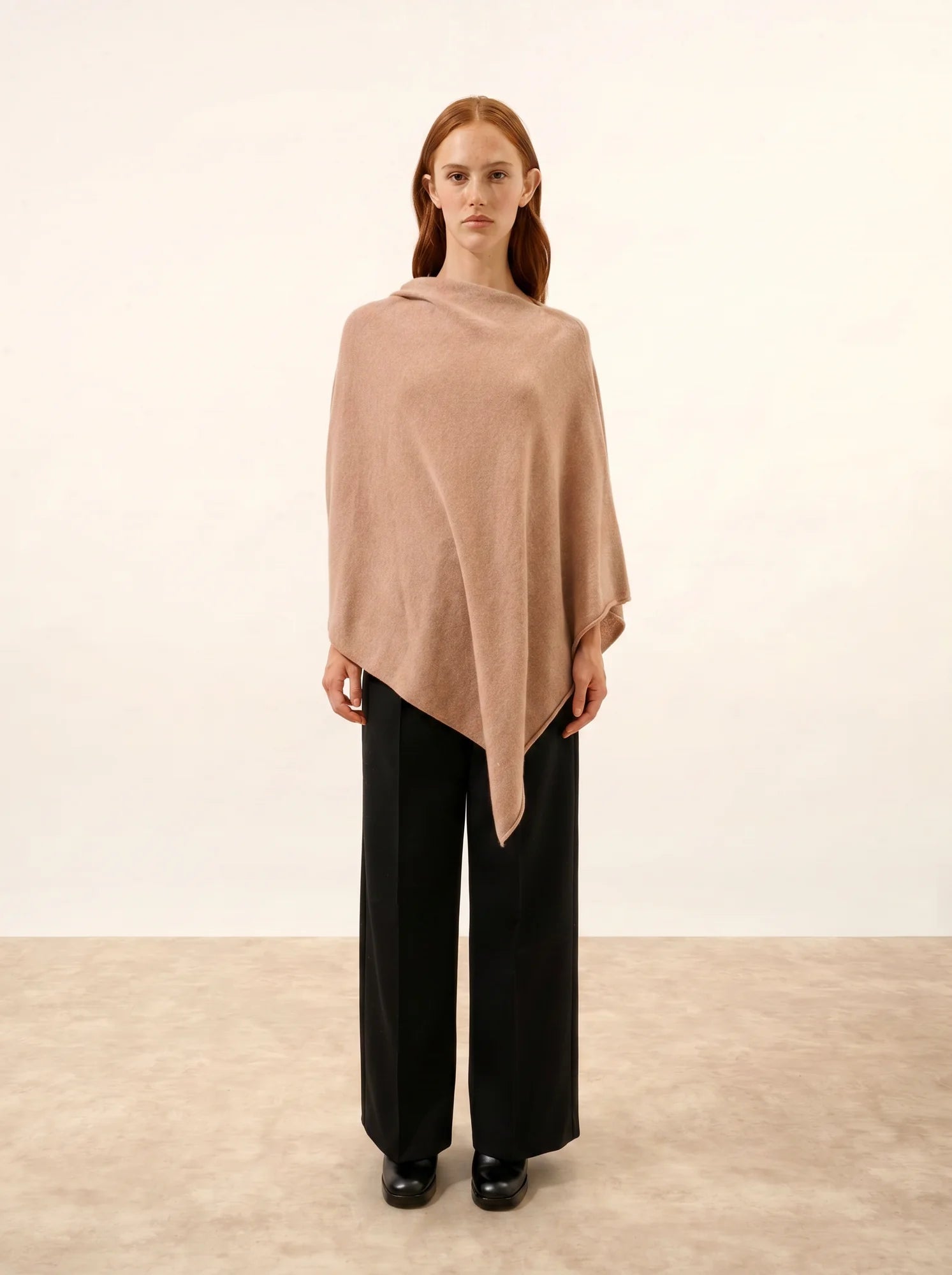 MEREDITH poncho camel chiné