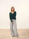 JOAN pullover v-ausschnitt zypresse