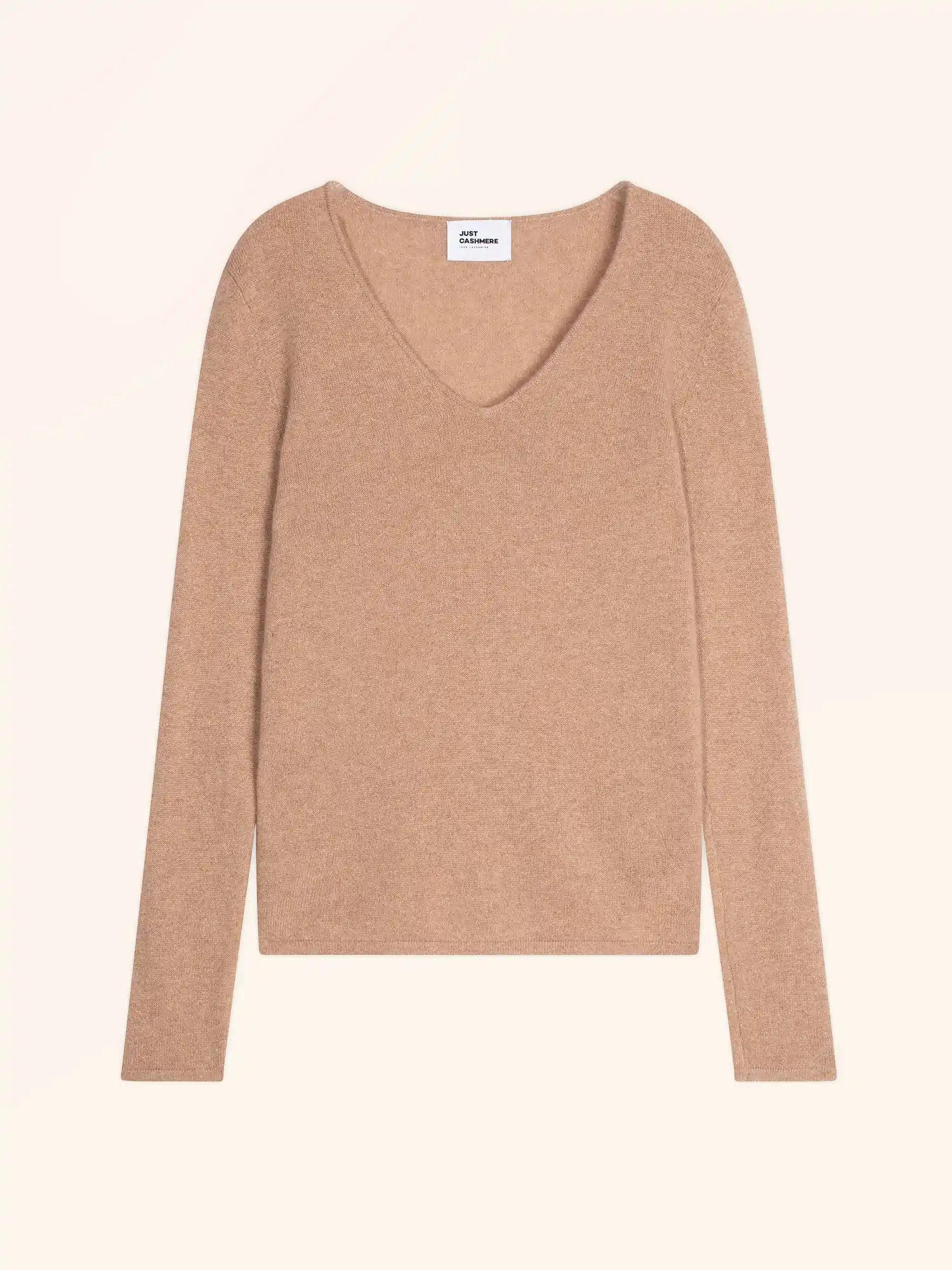 JOAN pullover v-ausschnitt camel meliert