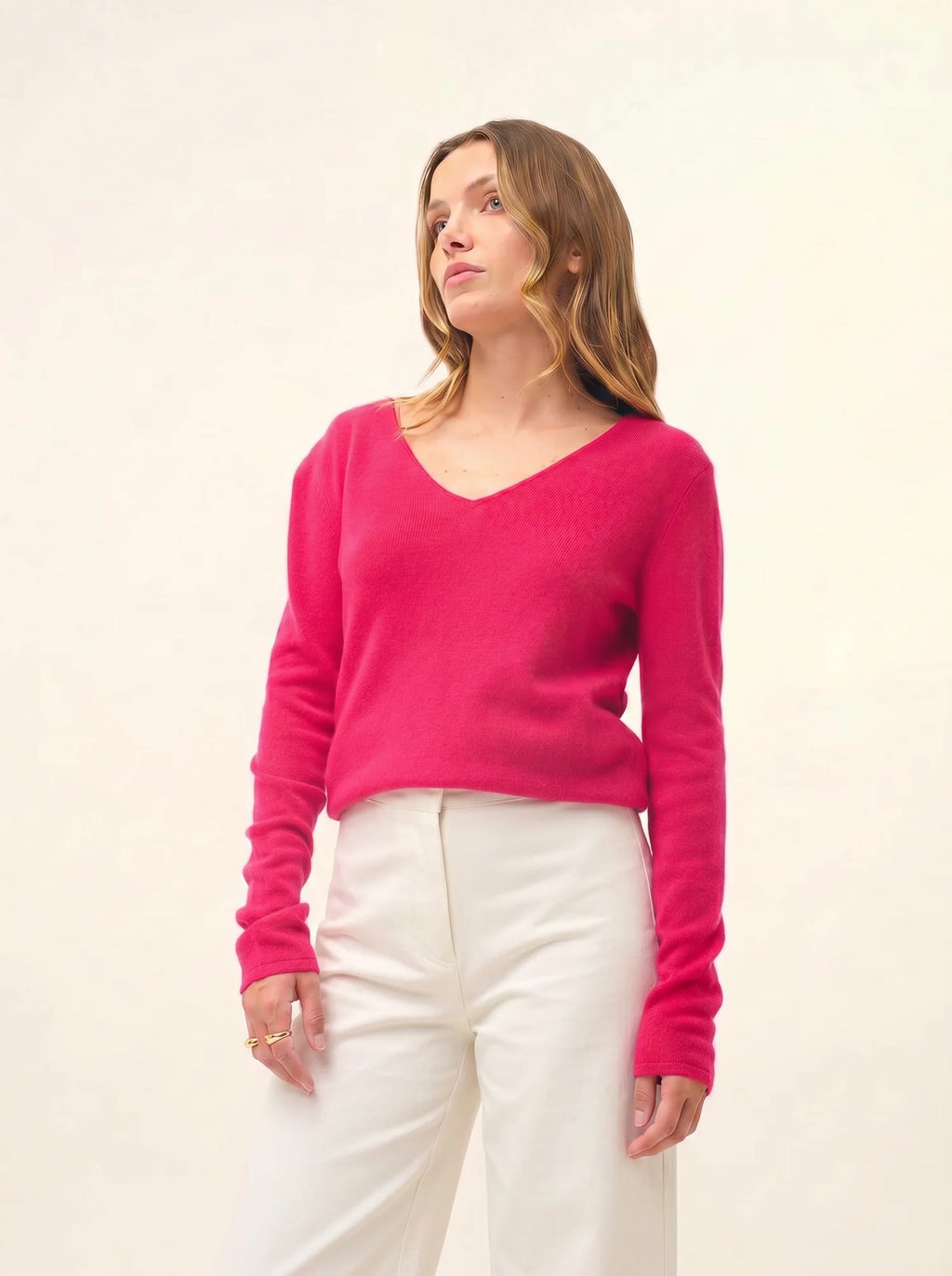 JOAN pullover v-ausschnitt fuchsia