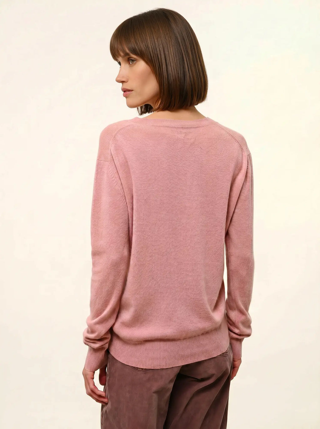 NORA pullover v-ausschnitt bois de rosa