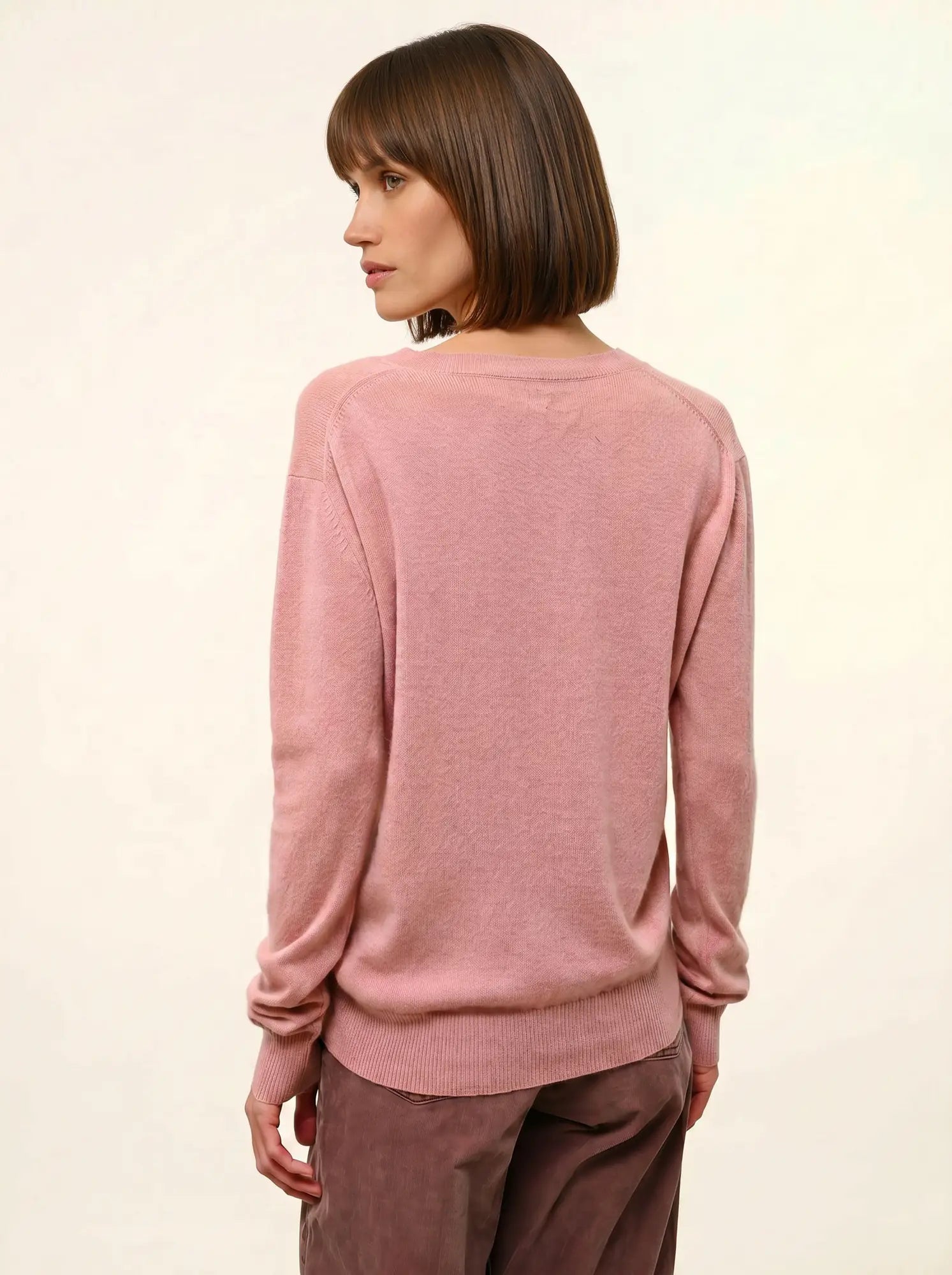 NORA pullover v-ausschnitt bois de rosa