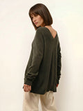 OPAL pullover v-ausschnitt vorne und hinten khaki