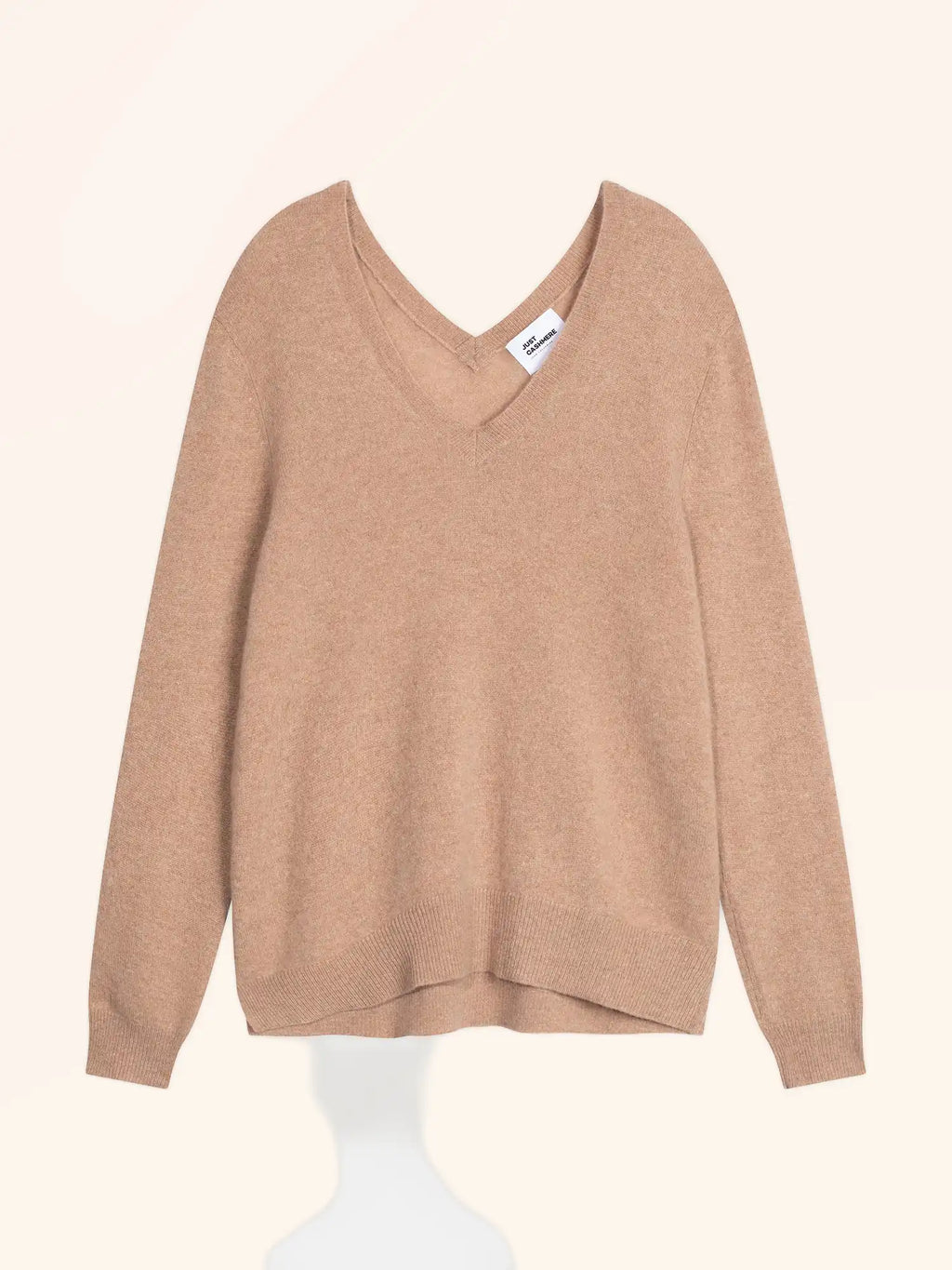 OPAL pullover v-ausschnitt vorne und hinten camel meliert