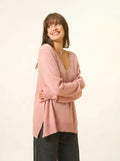 OPAL pullover v-ausschnitt vorne und hinten bois de rosa