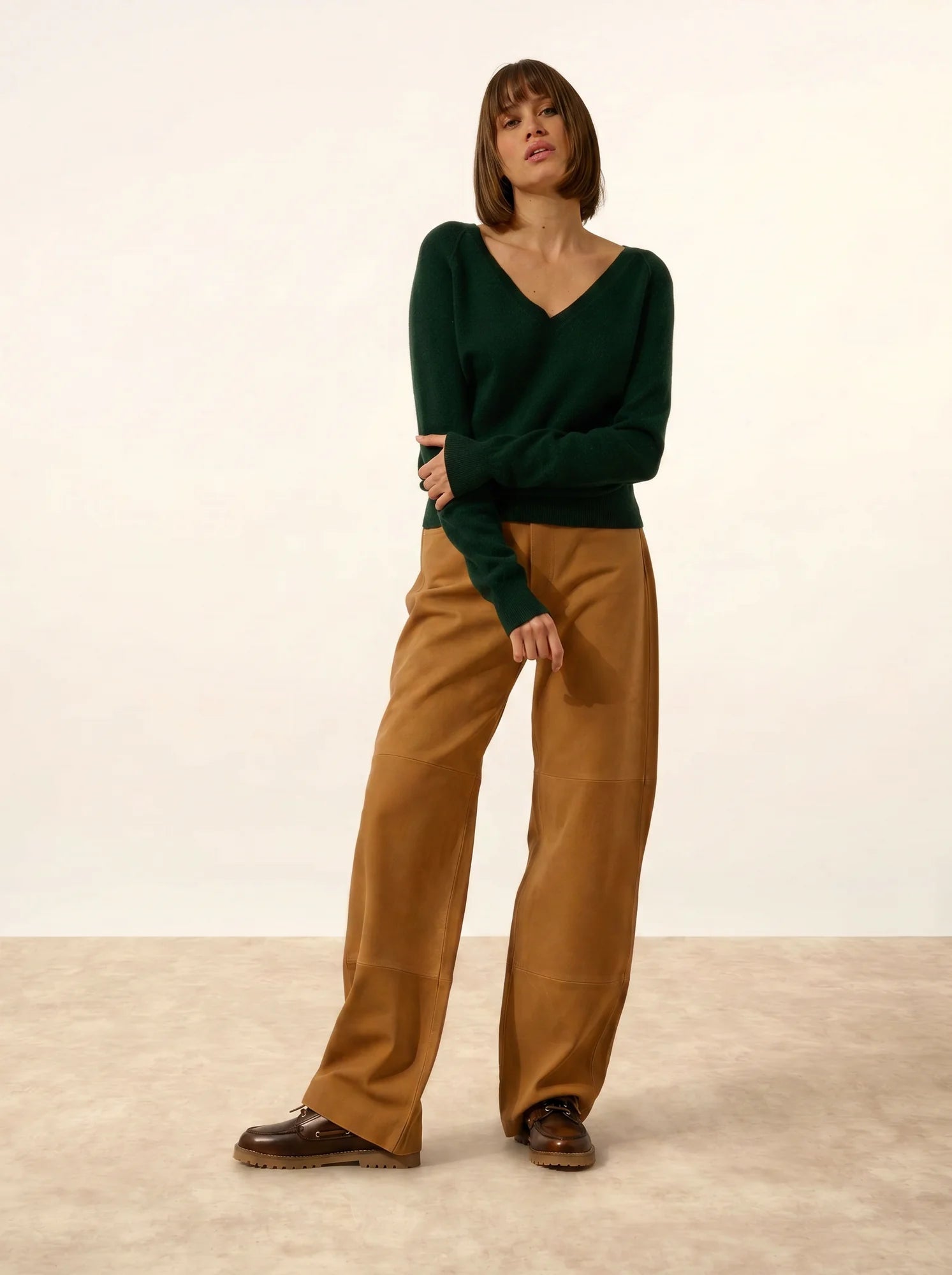 PHOEBE pullover v-ausschnitt zypresse