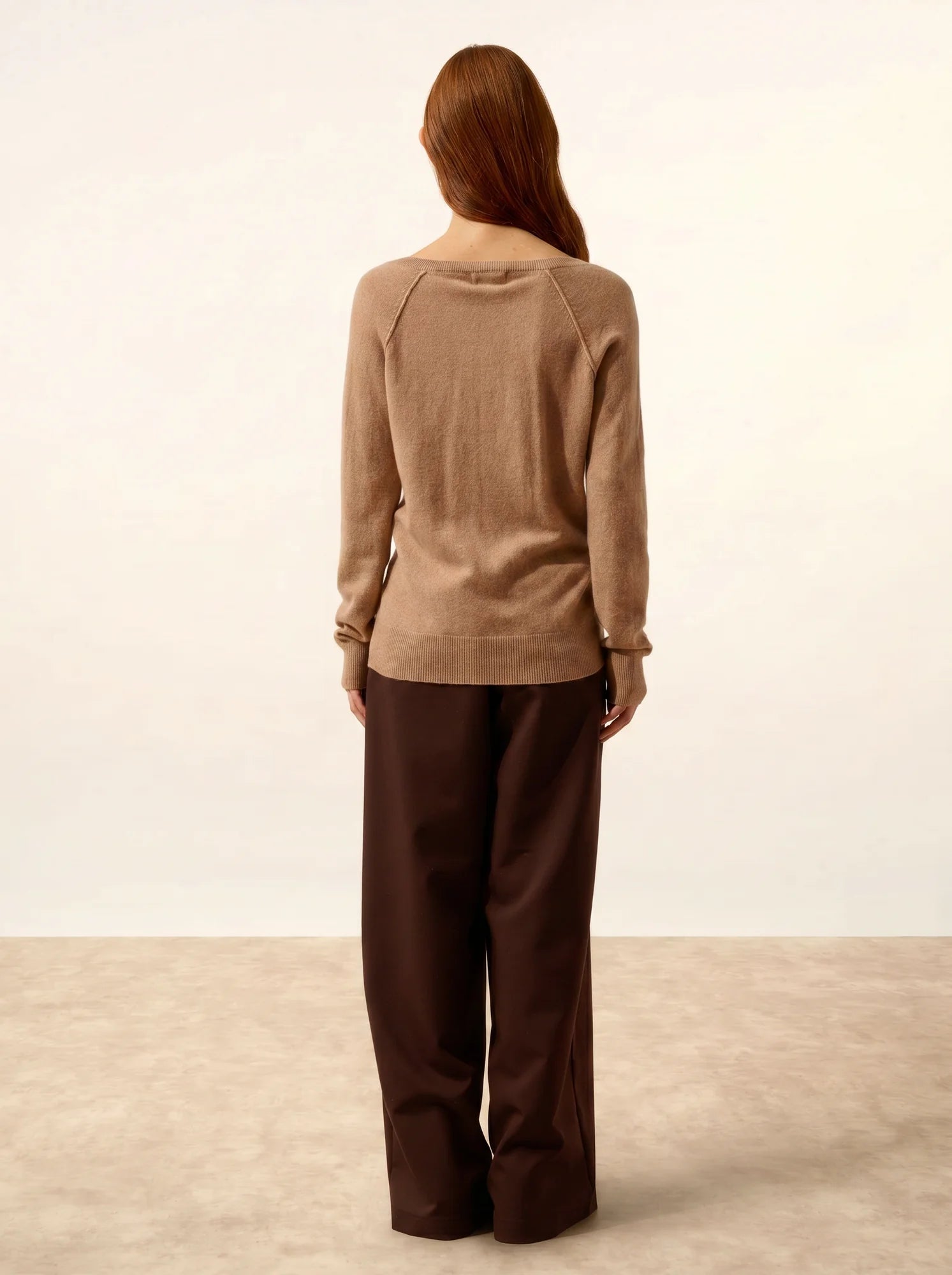 PHOEBE pull col V camel chiné