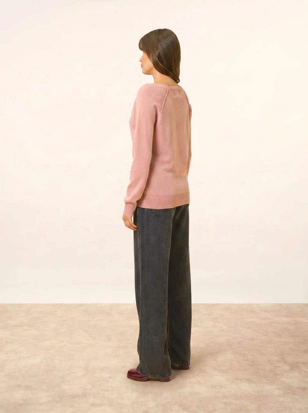 PHOEBE pull col V bois de rose