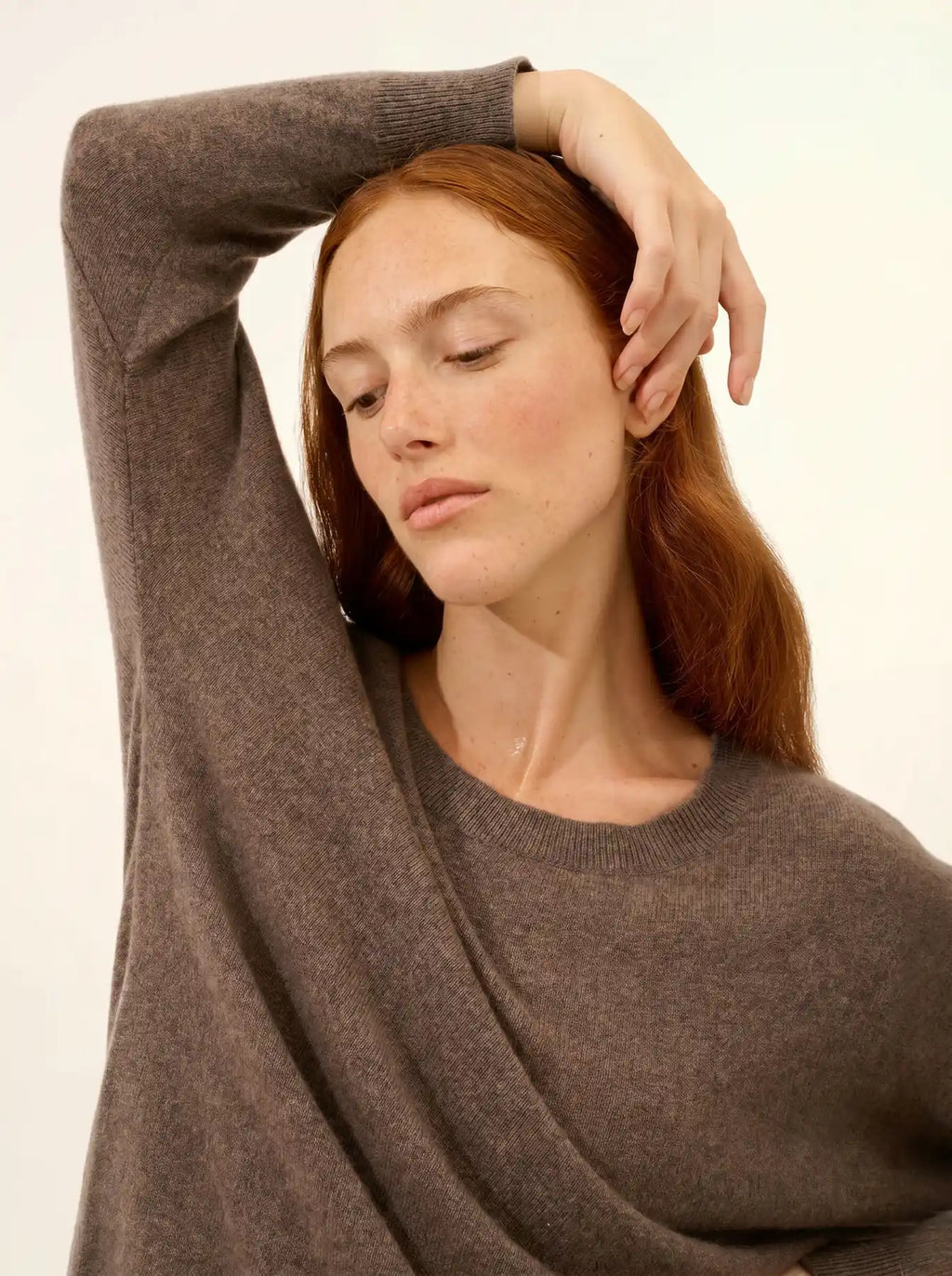 REBECCA pullover chauve souris taupe meliert