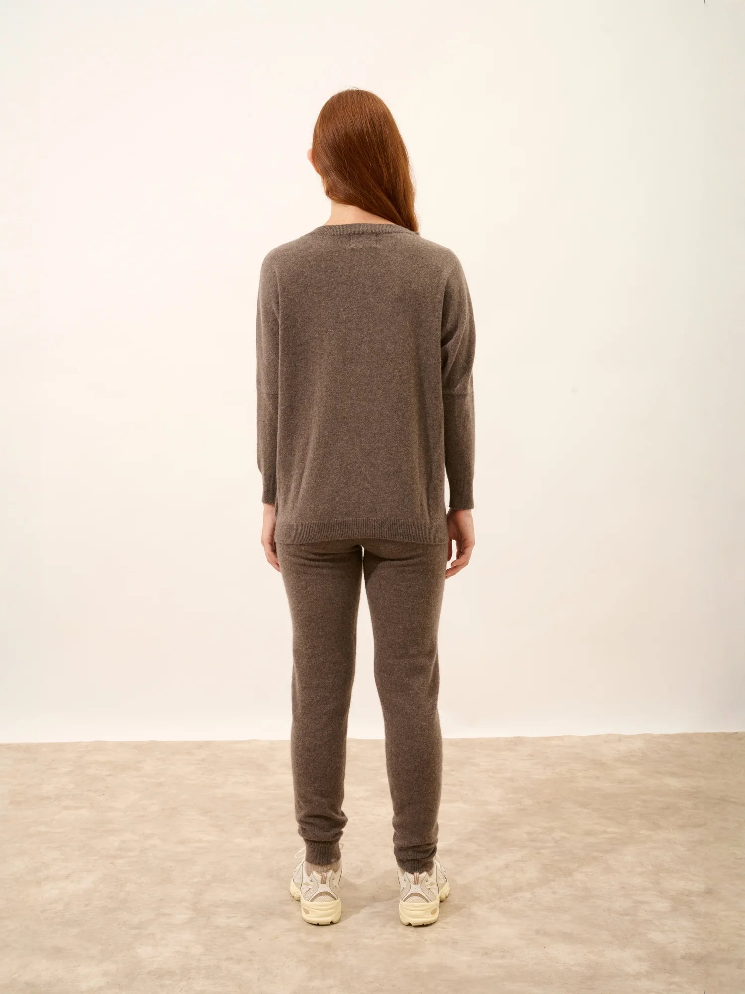 REBECCA pullover chauve souris taupe meliert