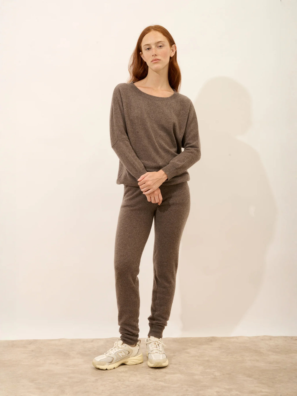 REBECCA pullover chauve souris taupe meliert
