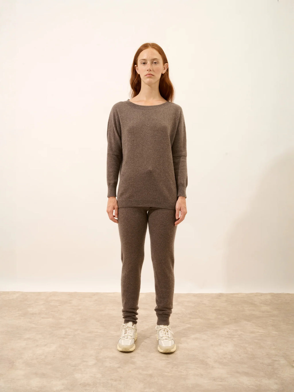 REBECCA pullover chauve souris taupe meliert
