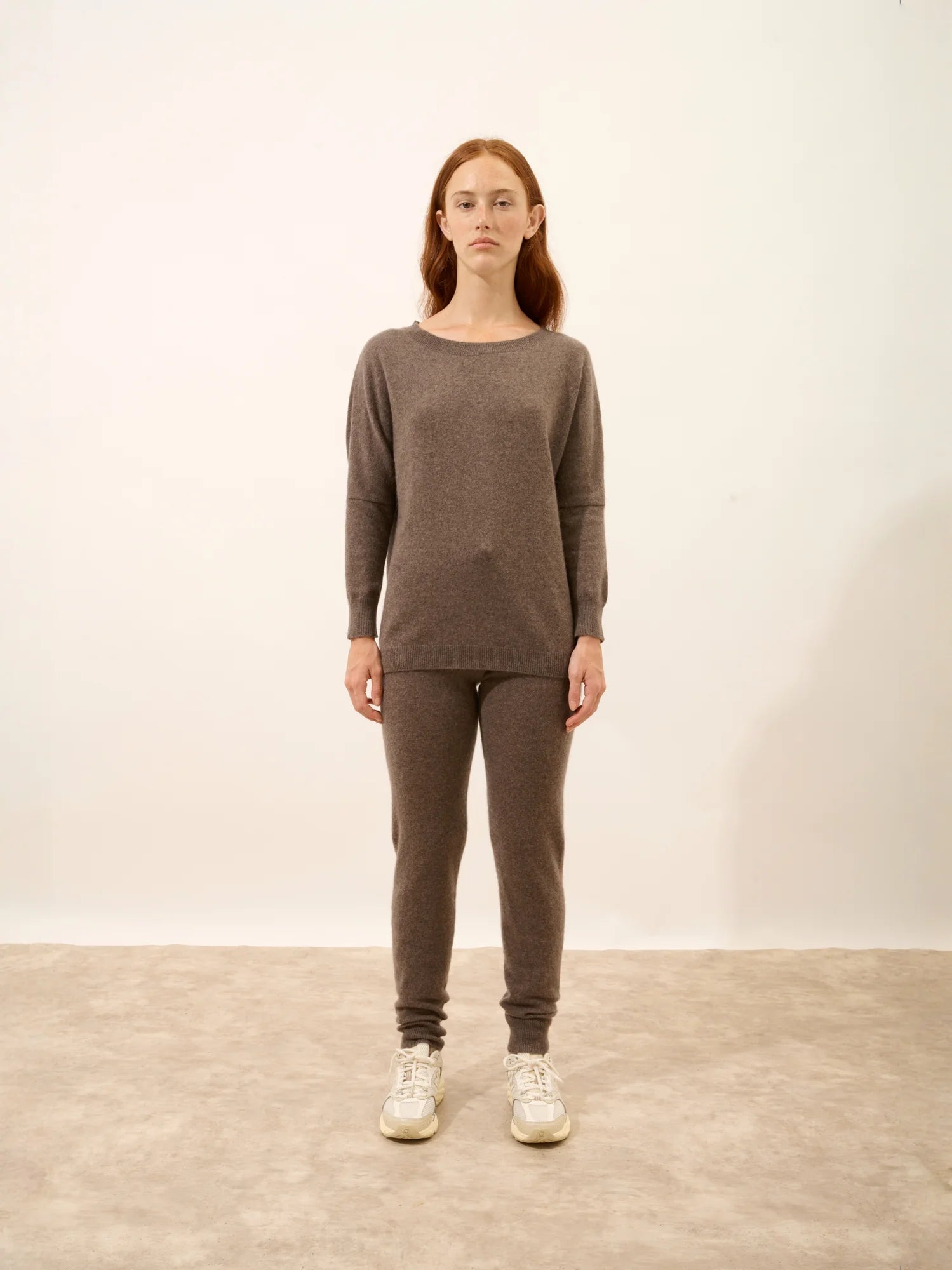 REBECCA pullover chauve souris taupe meliert