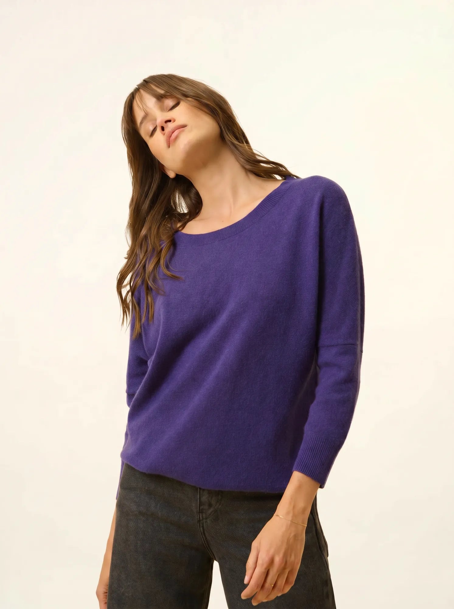 REBECCA pullover chauve souris violett