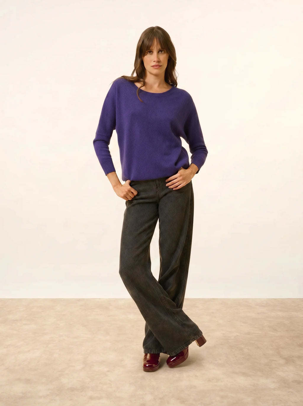 REBECCA pullover chauve souris violett