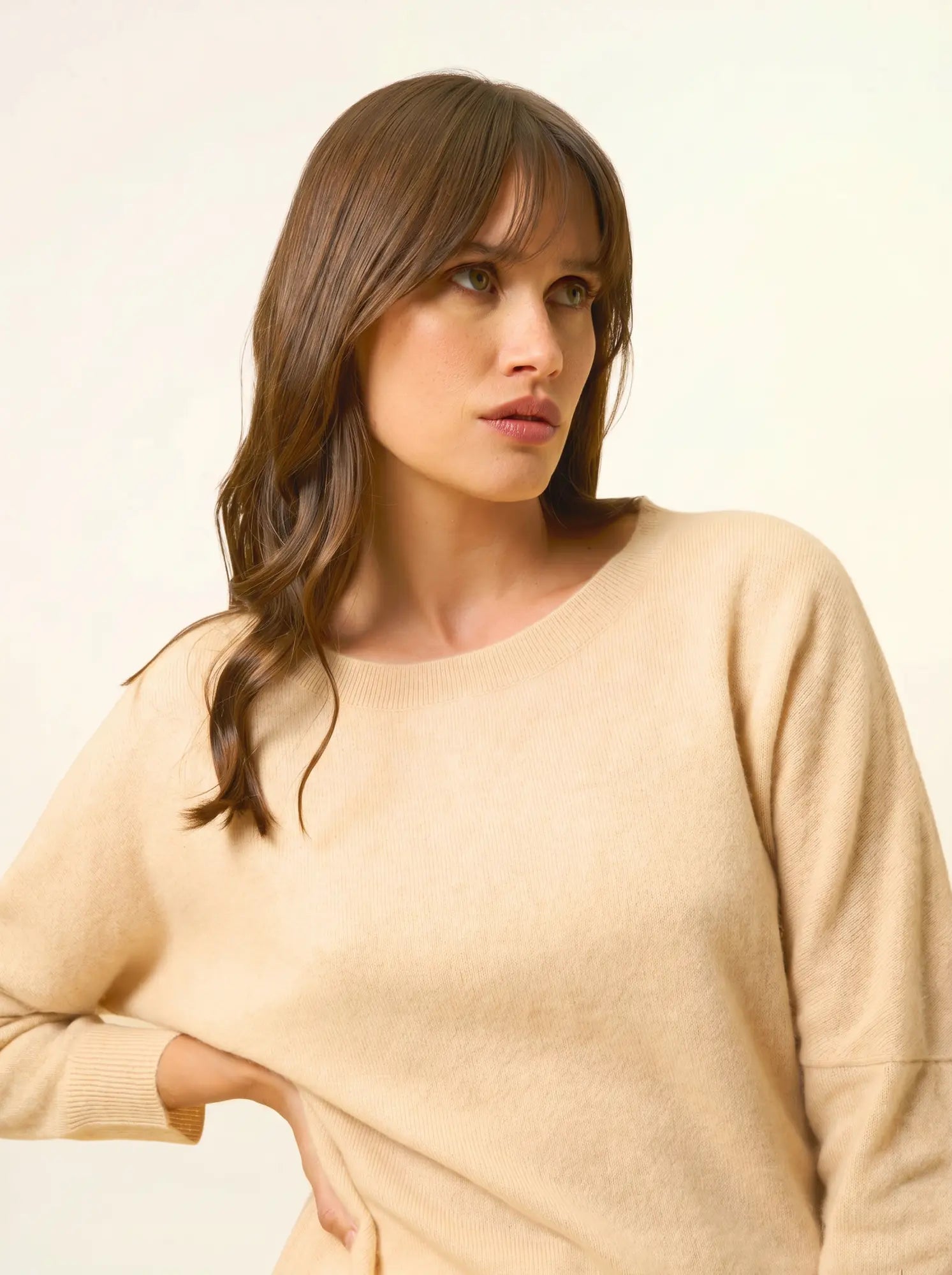 REBECCA pullover chauve souris sand
