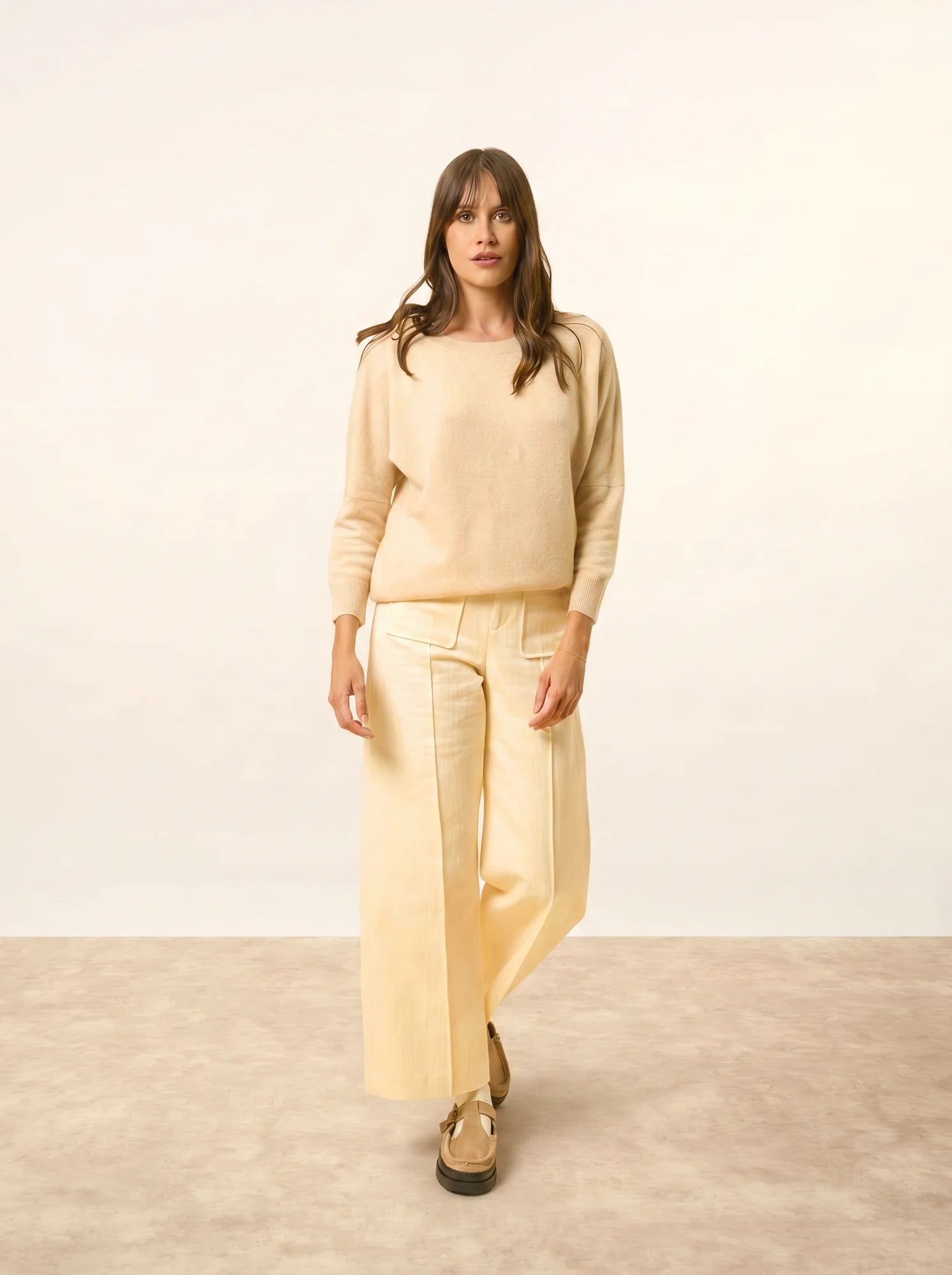 REBECCA pullover chauve souris sand