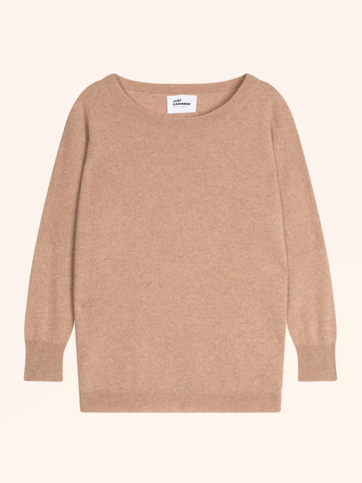REBECCA pull chauve souris camel chiné