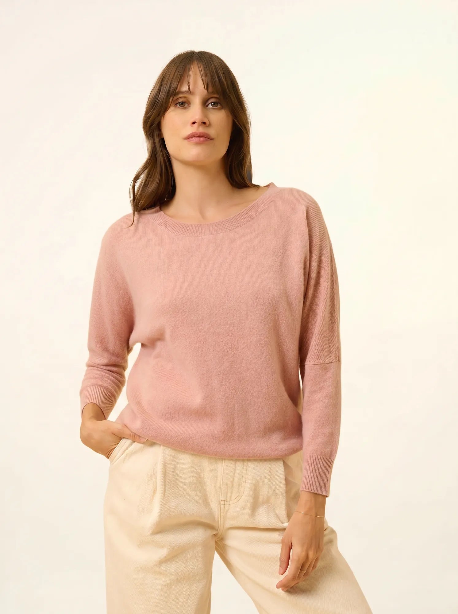 REBECCA pullover chauve souris bois de rosa