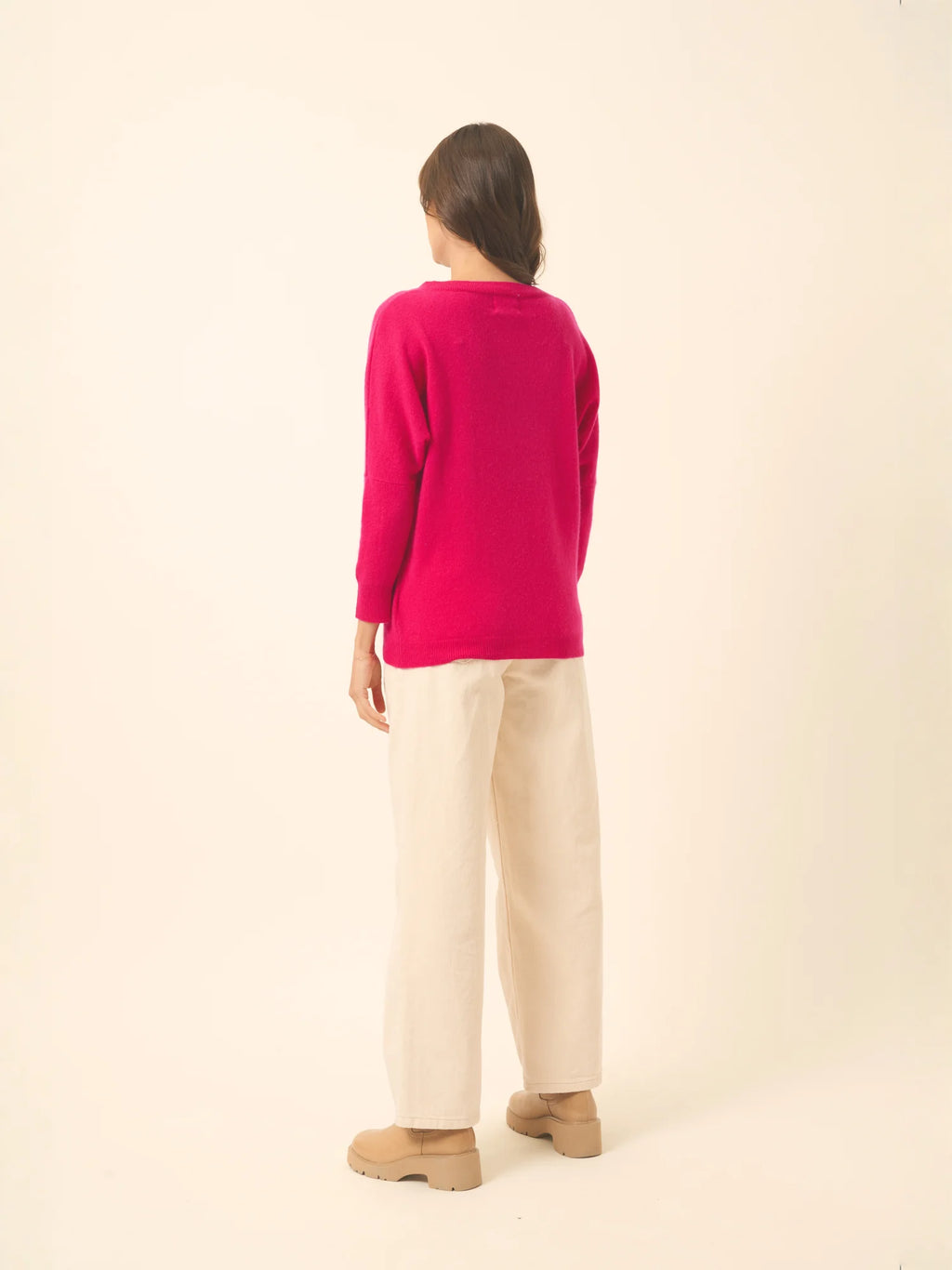 REBECCA pullover chauve souris fuchsia