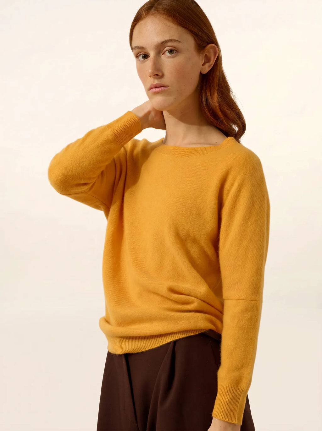 REBECCA pull chauve souris curcuma