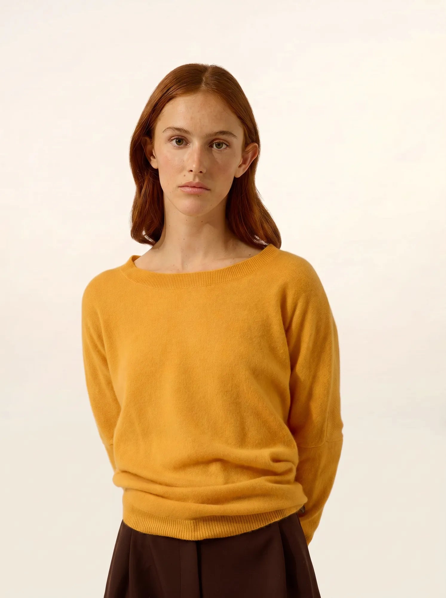 REBECCA pull chauve souris curcuma