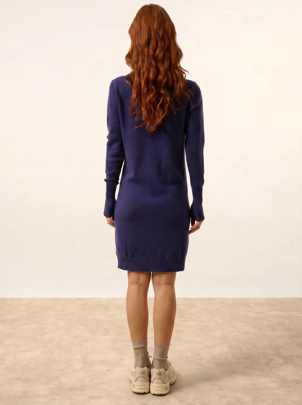 SUSAN kleid rundhalsausschnitt violett