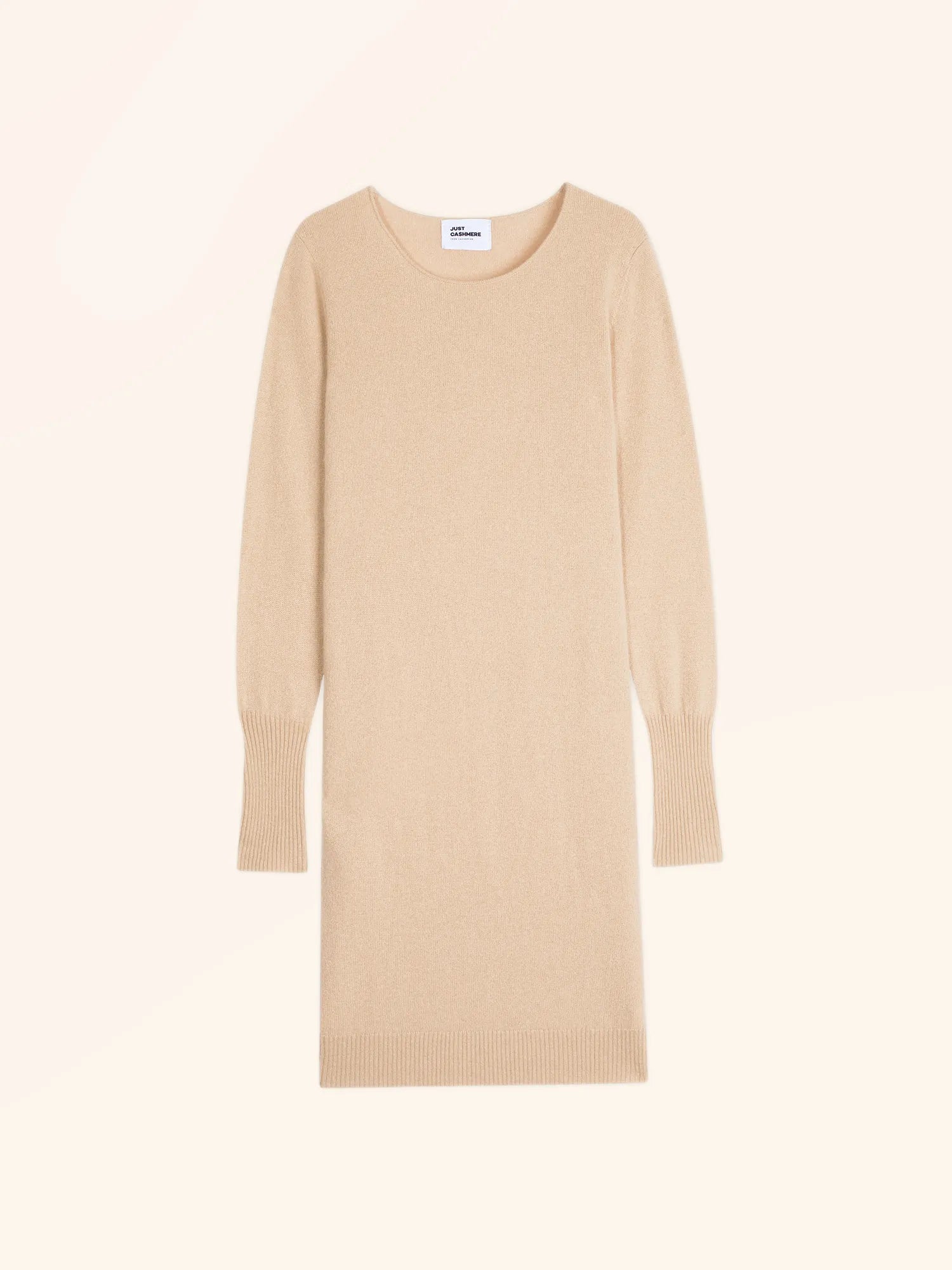 SUSAN kleid rundhalsausschnitt sand