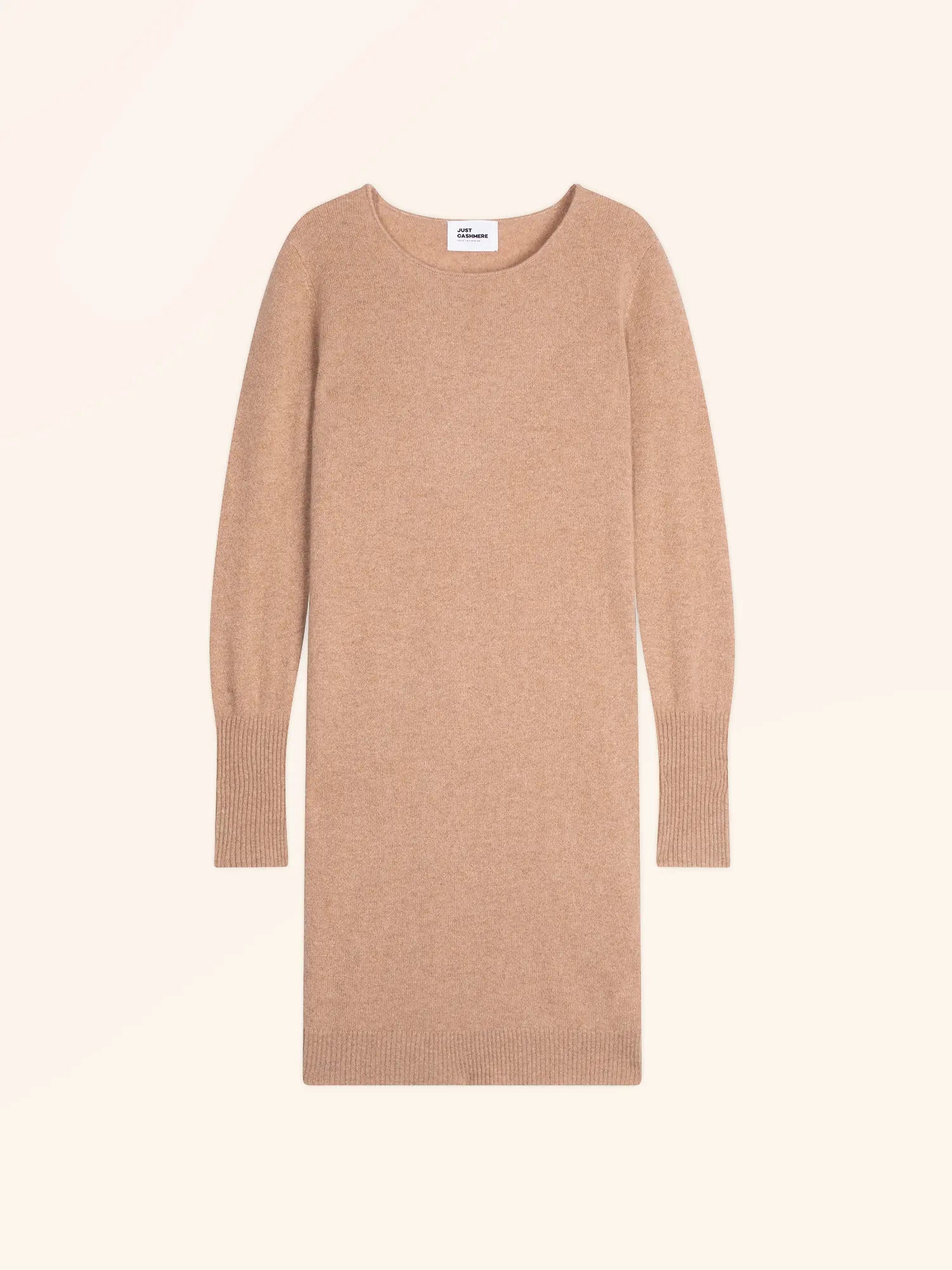 SUSAN kleid rundhalsausschnitt camel meliert