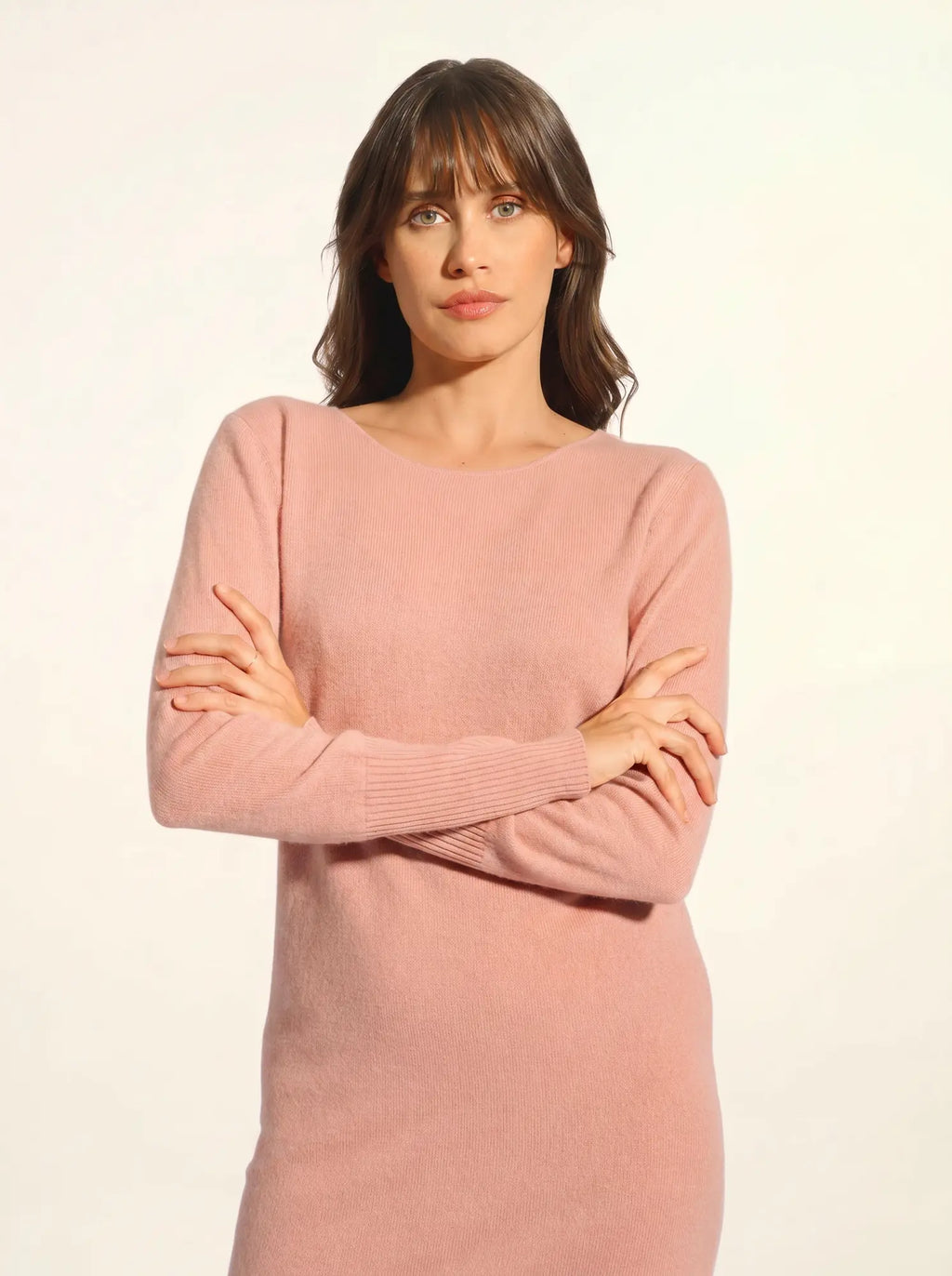 SUSAN kleid rundhalsausschnitt bois de rosa