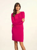 SUSAN kleid rundhalsausschnitt fuchsia