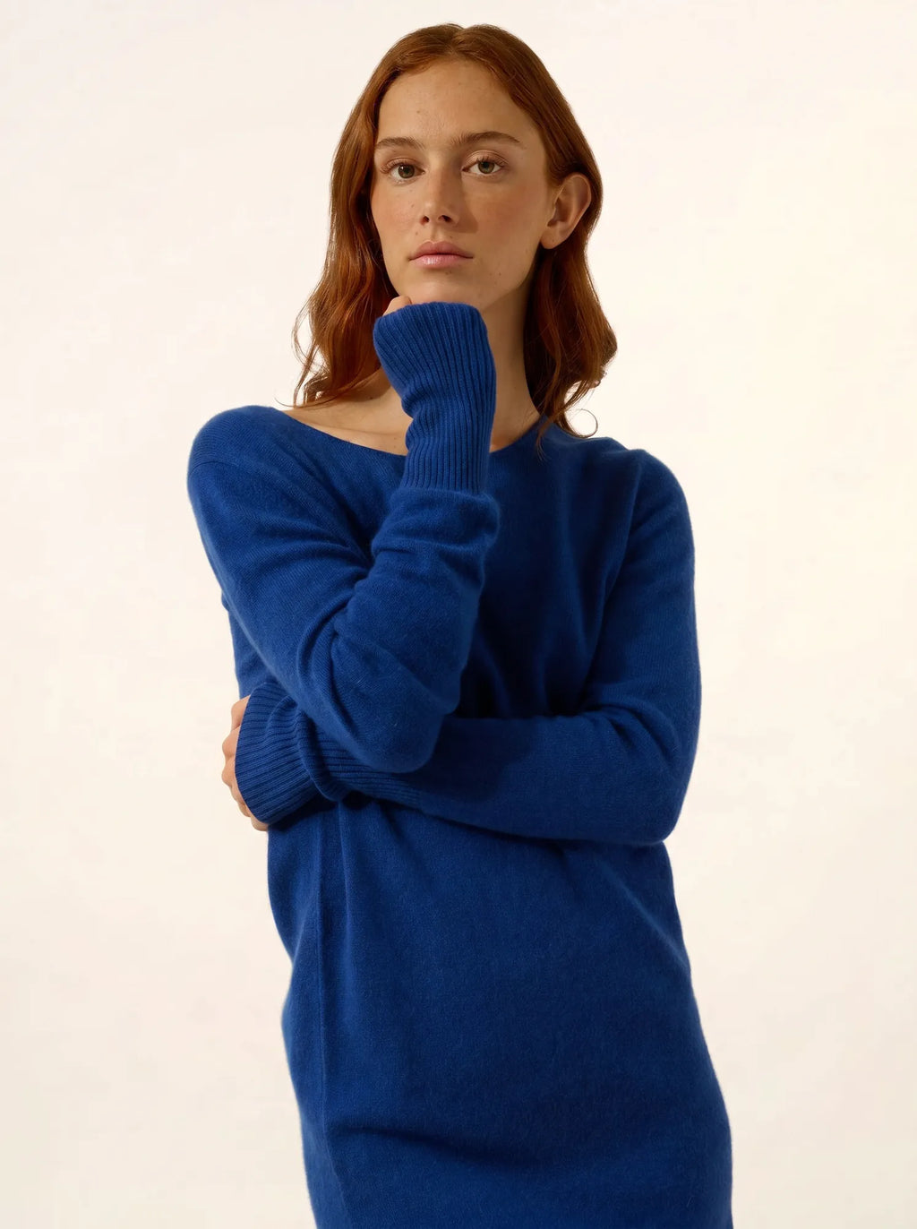 SUSAN kleid rundhalsausschnitt ultramarin