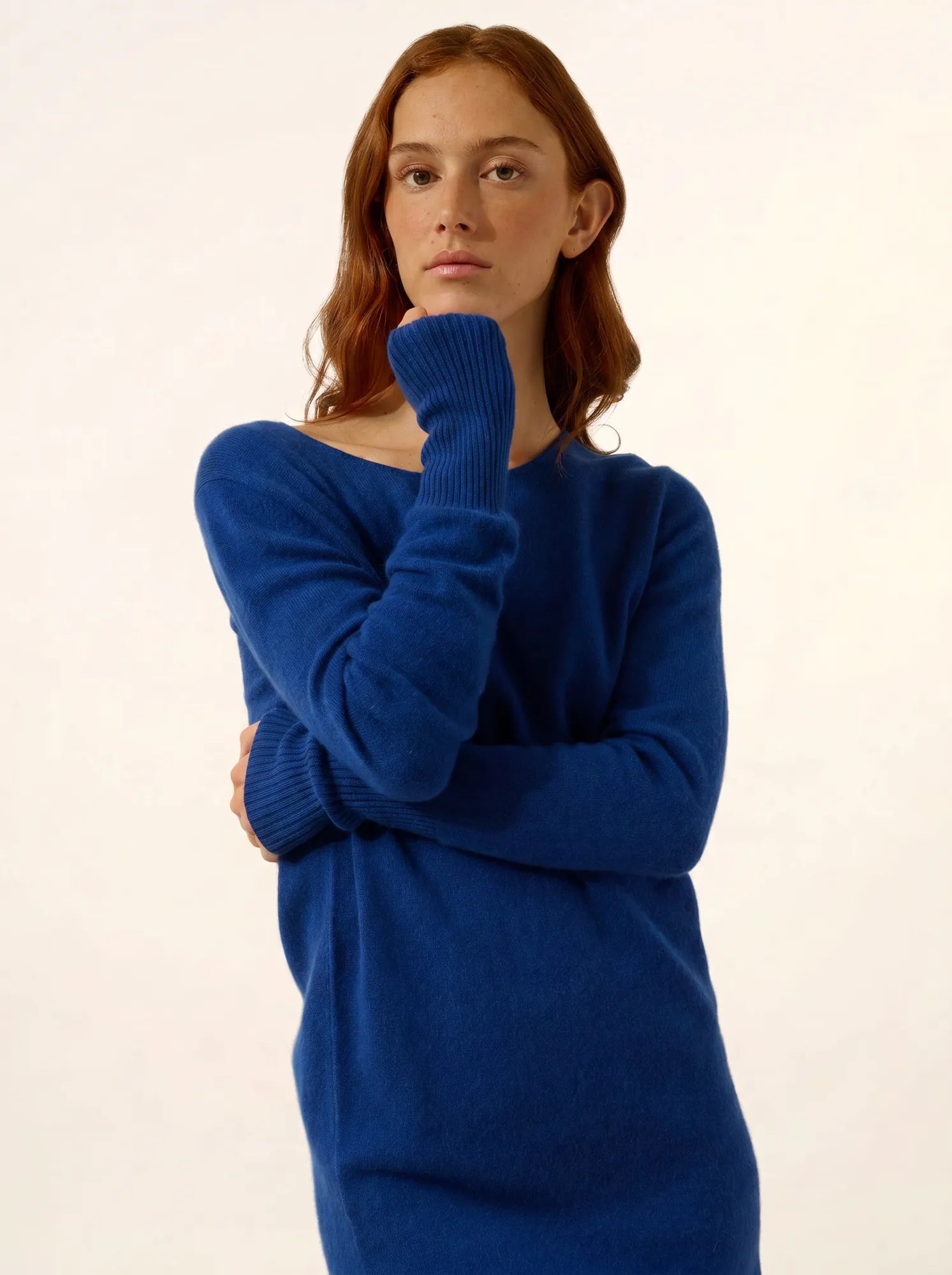 SUSAN kleid rundhalsausschnitt ultramarin