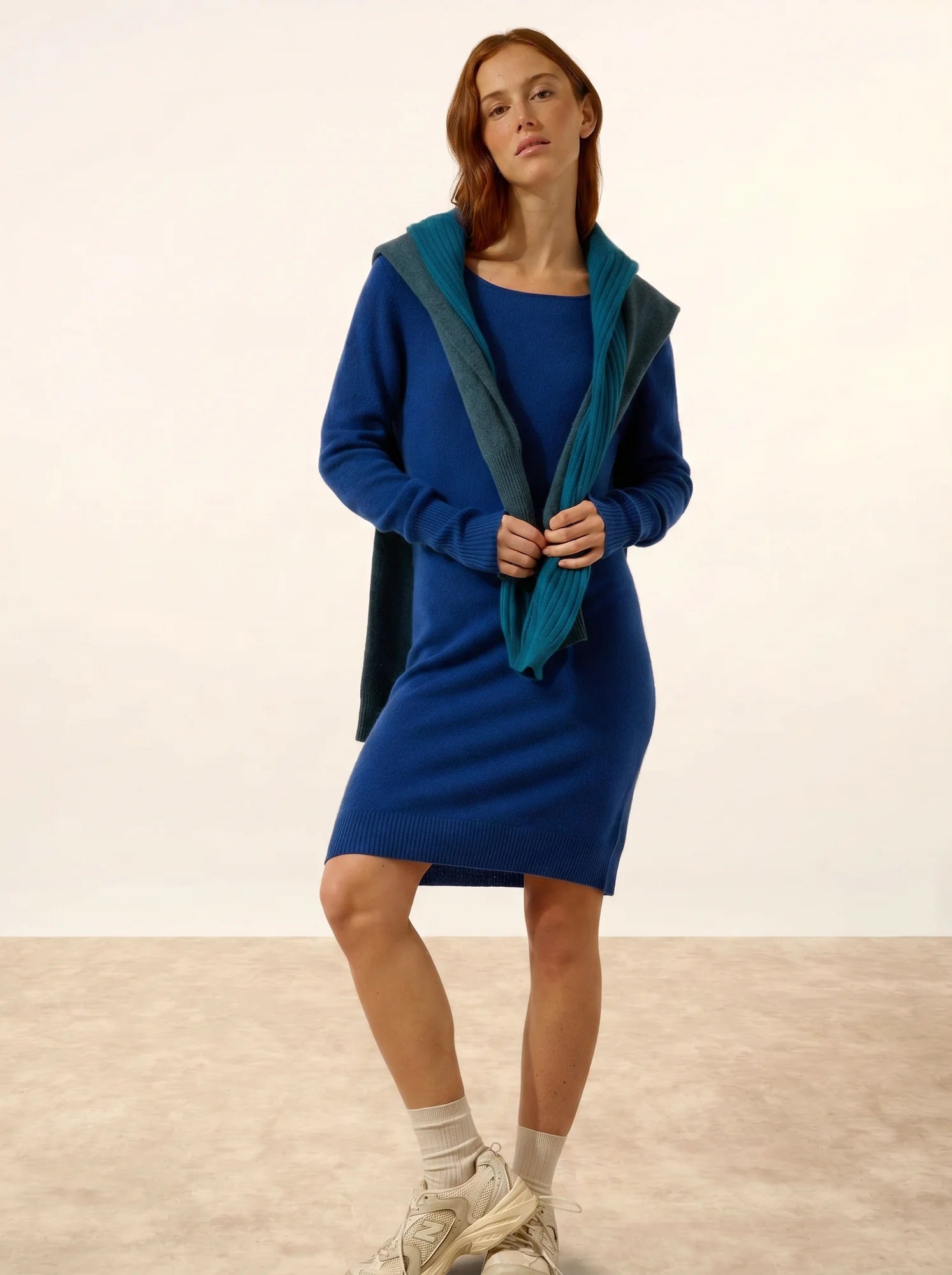 SUSAN kleid rundhalsausschnitt ultramarin