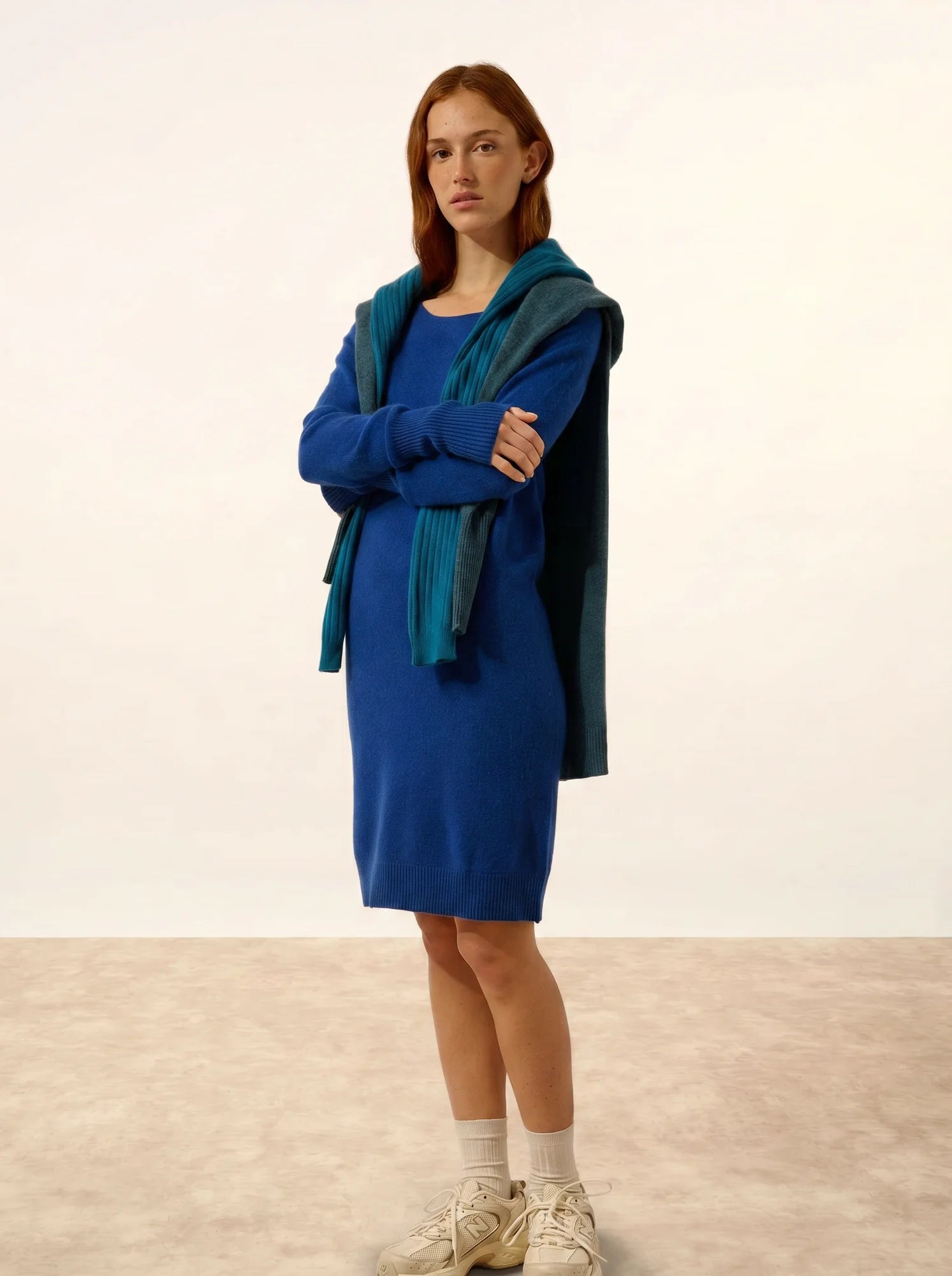 SUSAN kleid rundhalsausschnitt ultramarin