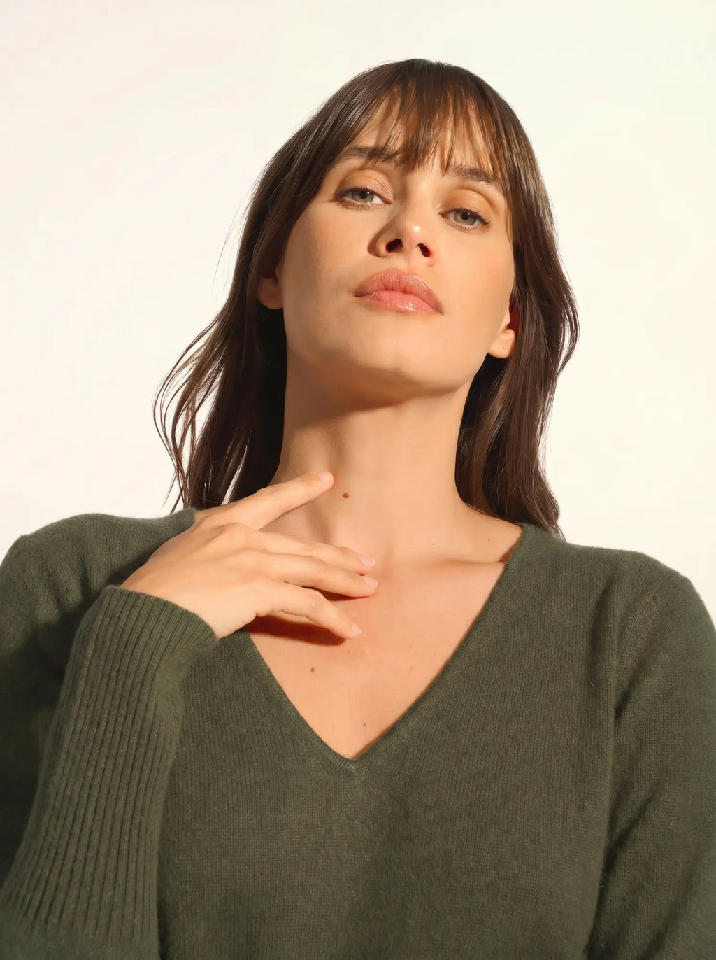 TRACY kleid v-ausschnitt khaki