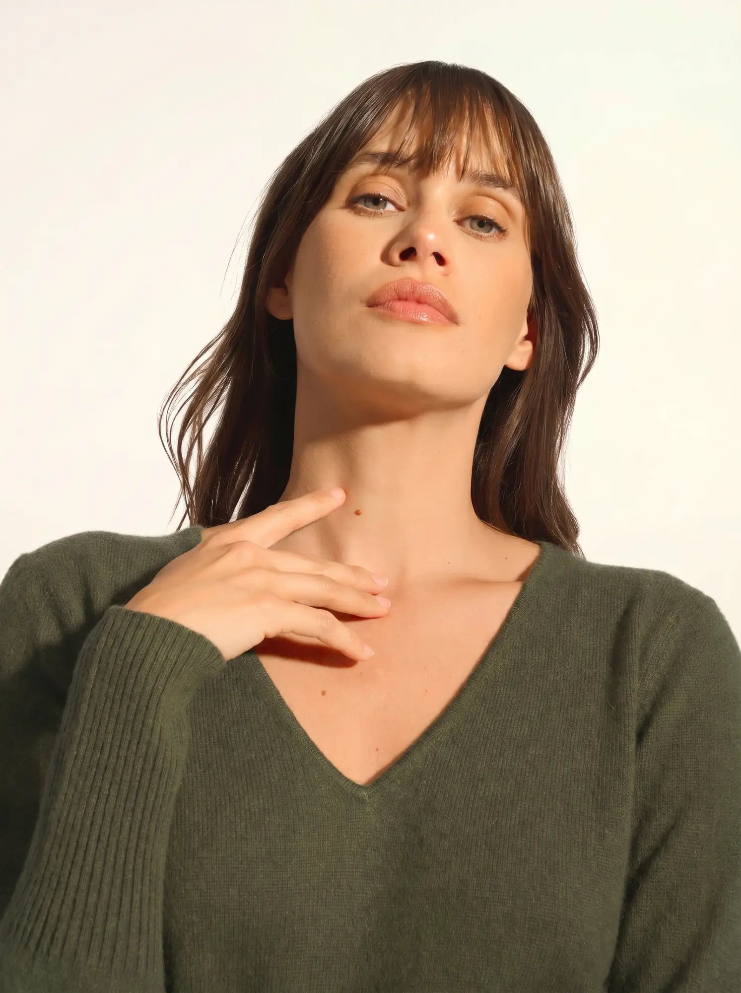 TRACY kleid v-ausschnitt khaki