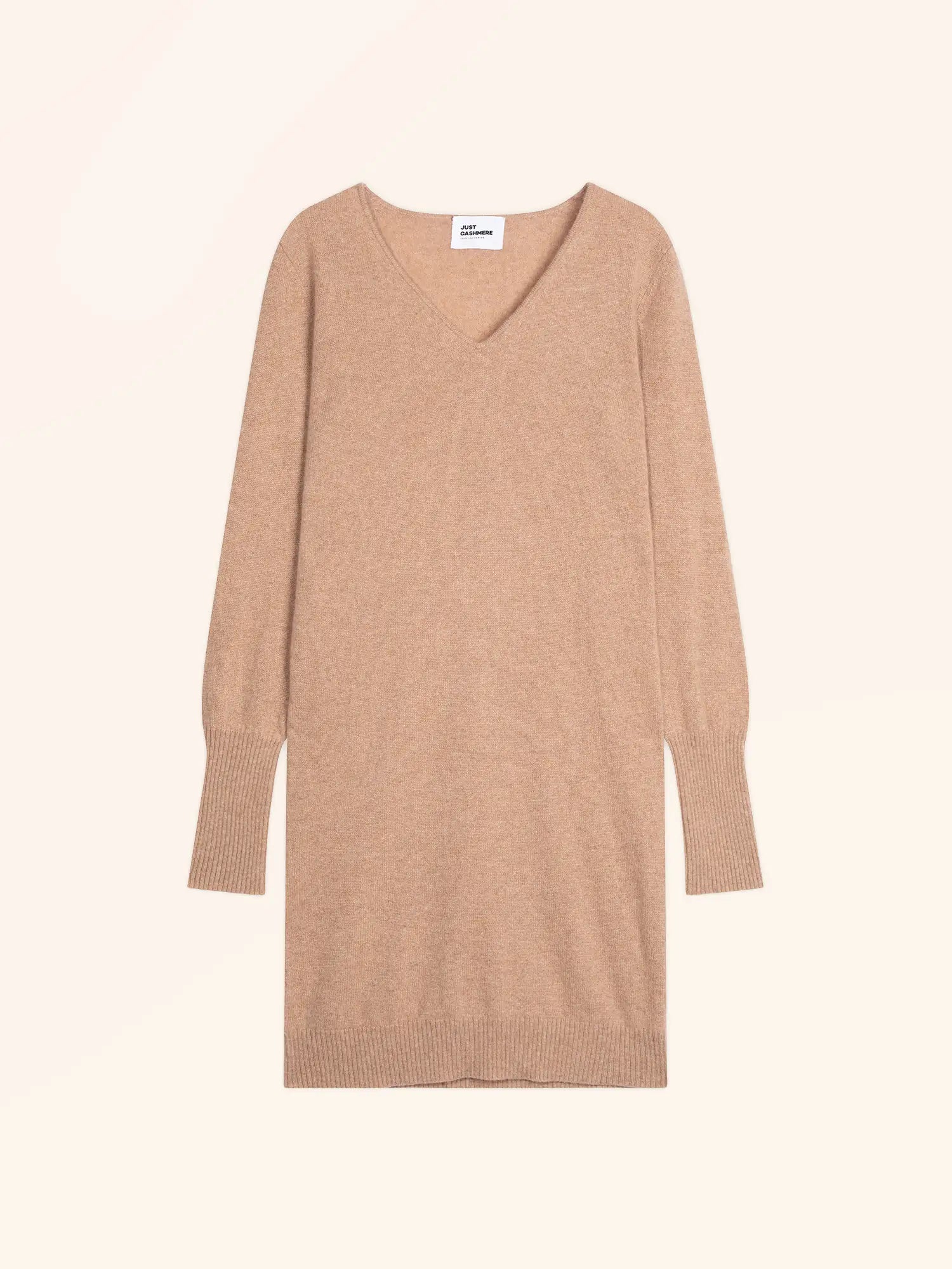 TRACY kleid v-ausschnitt camel meliert