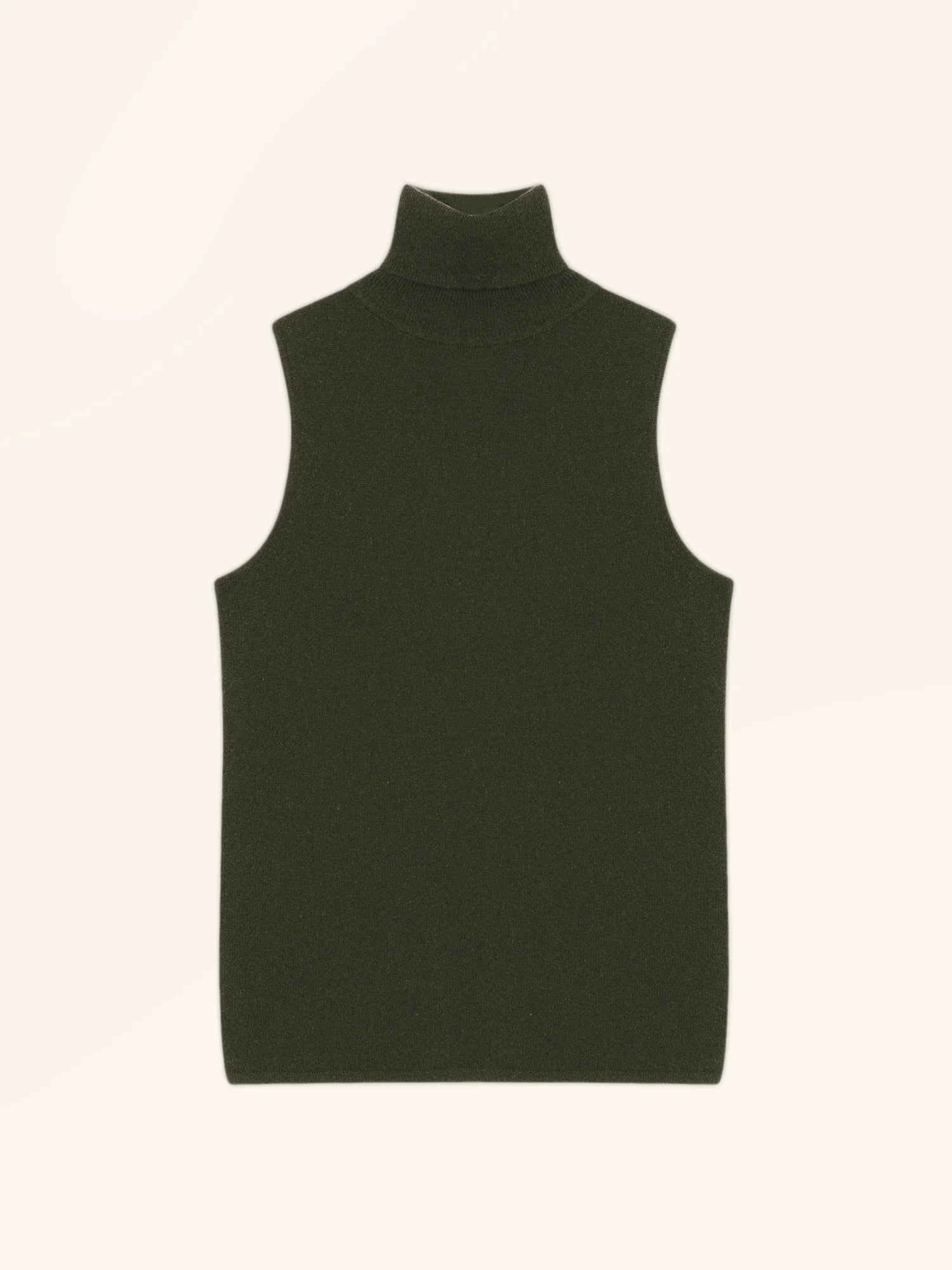 VIOLET pullover rollkragen ärmellos khaki