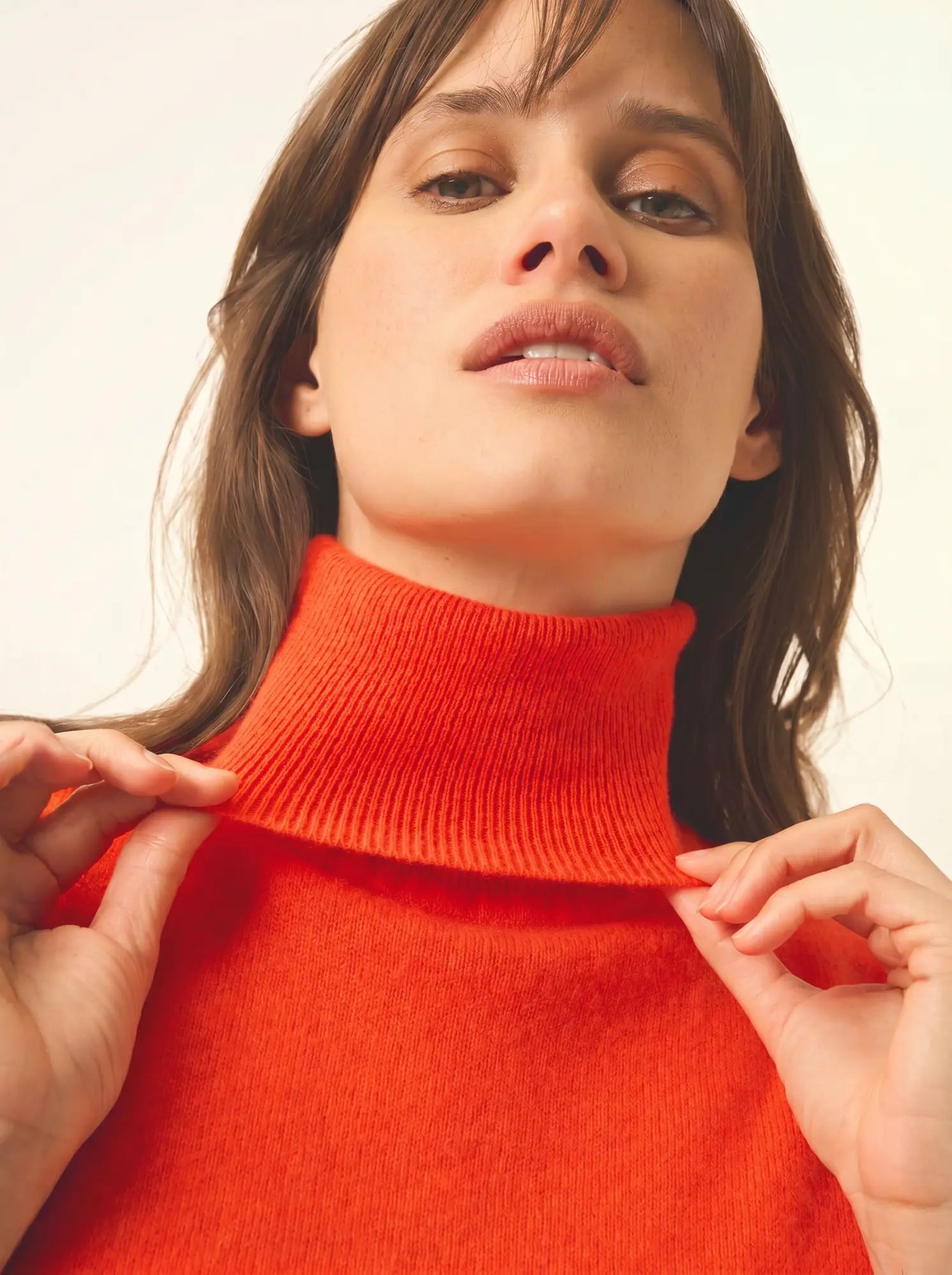 VIOLET pullover rollkragen ärmellos orange