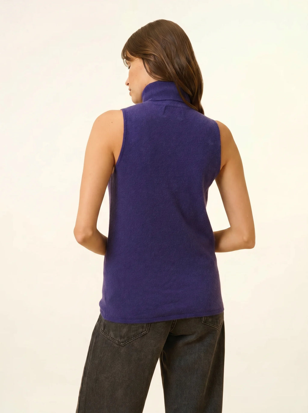 VIOLET pullover rollkragen ärmellos violett
