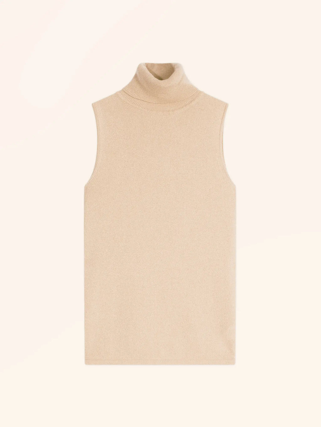 VIOLET pullover rollkragen ärmellos sand