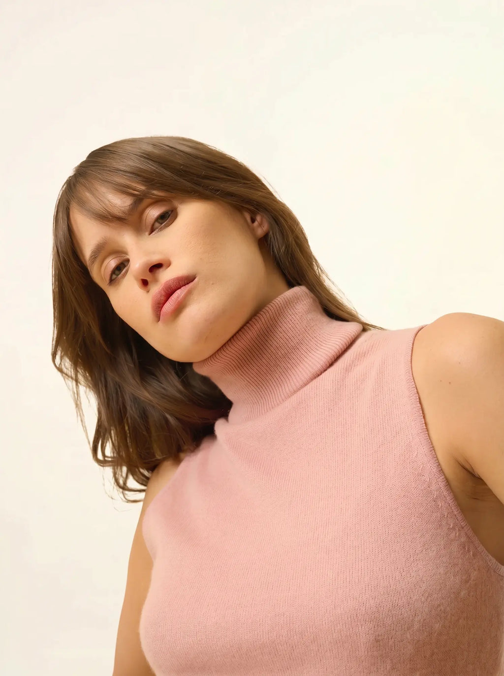 VIOLET pullover rollkragen ärmellos bois de rosa