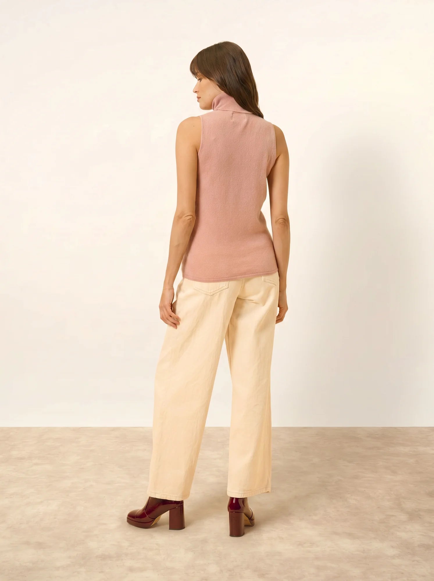 VIOLET pullover rollkragen ärmellos bois de rosa